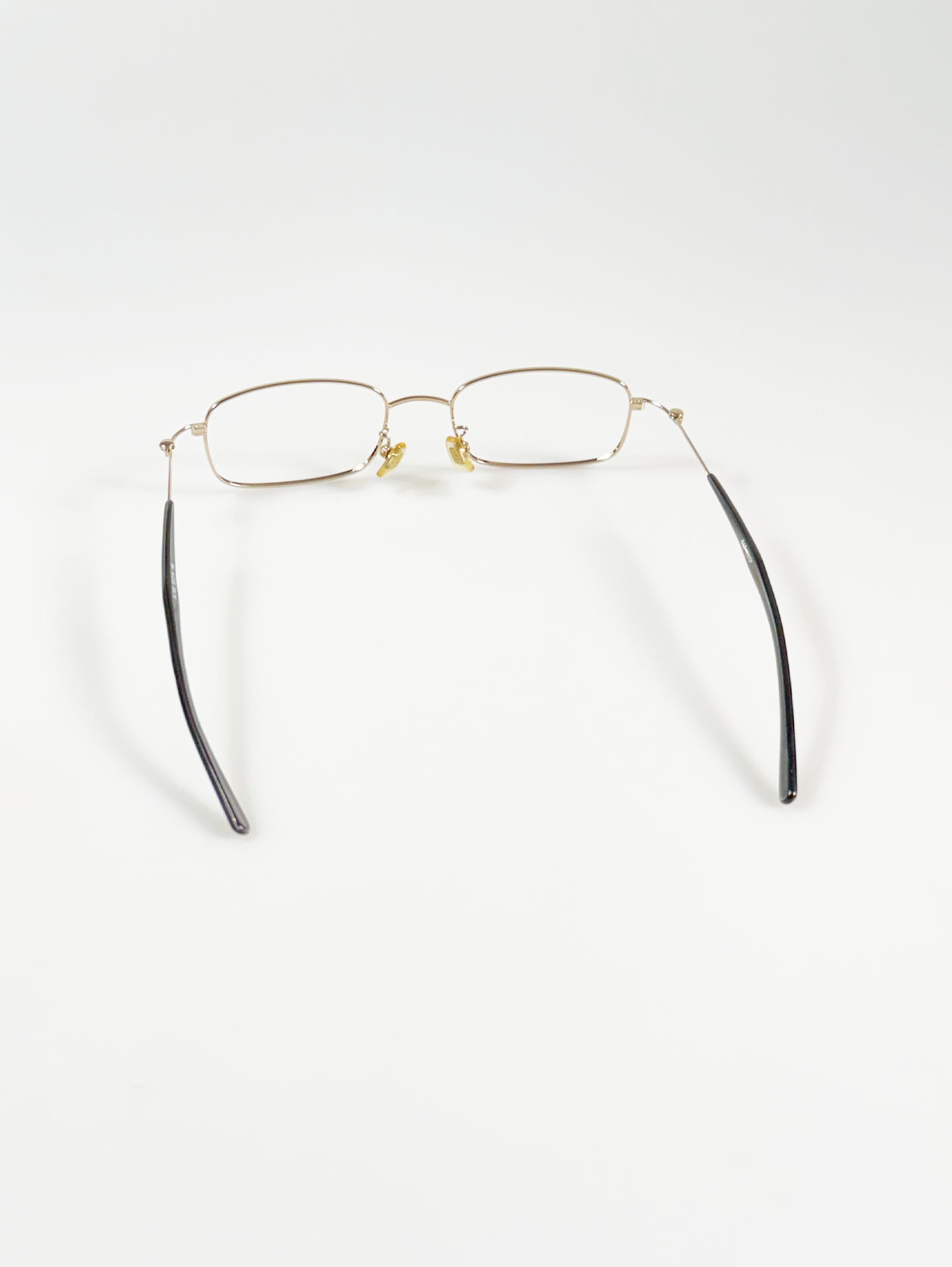R&B EYEWEAR Gold Slim Square Metal Frame Glasses