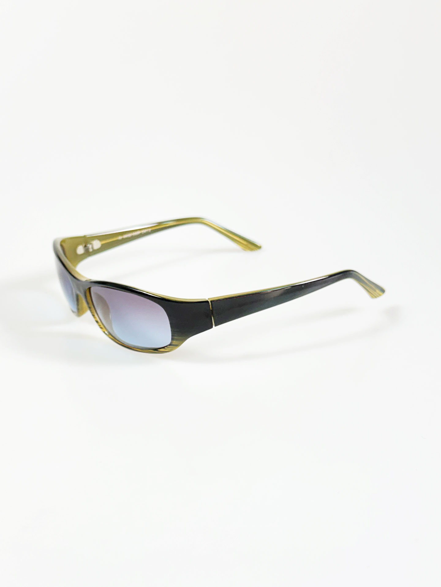 Olive Green Bold Wraparound Square Frame Sunglasses