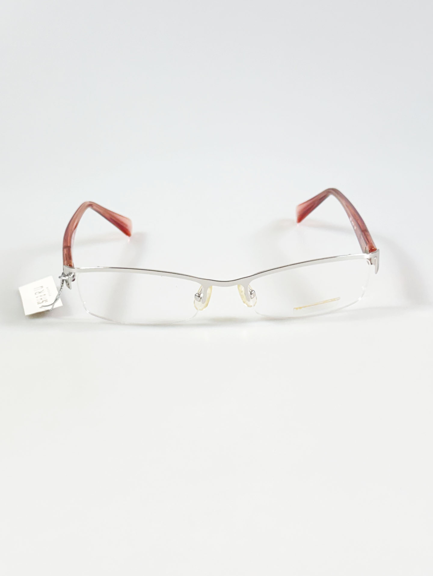 HARU Silver Half-Rim Square Metal Glasses