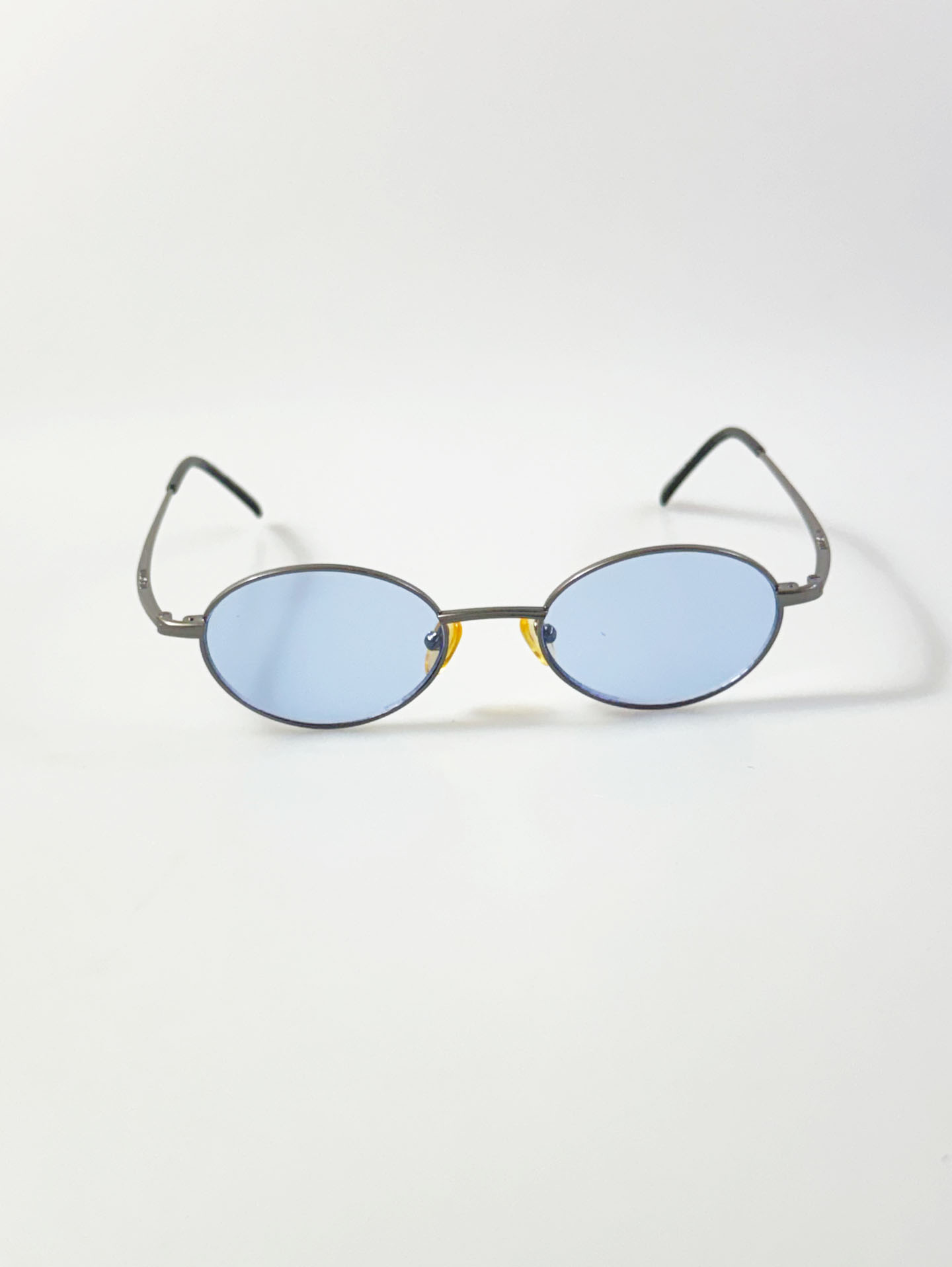 90's Dark Silver Titanium Slim Oval Tint Sunglasses