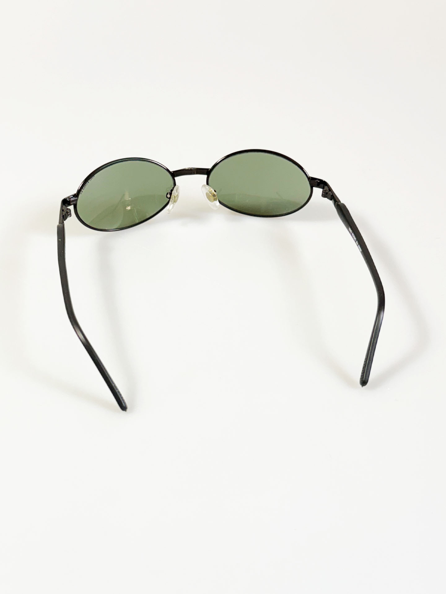 90's VINO ROSSO Black Metal Slim Oval Sunglasses