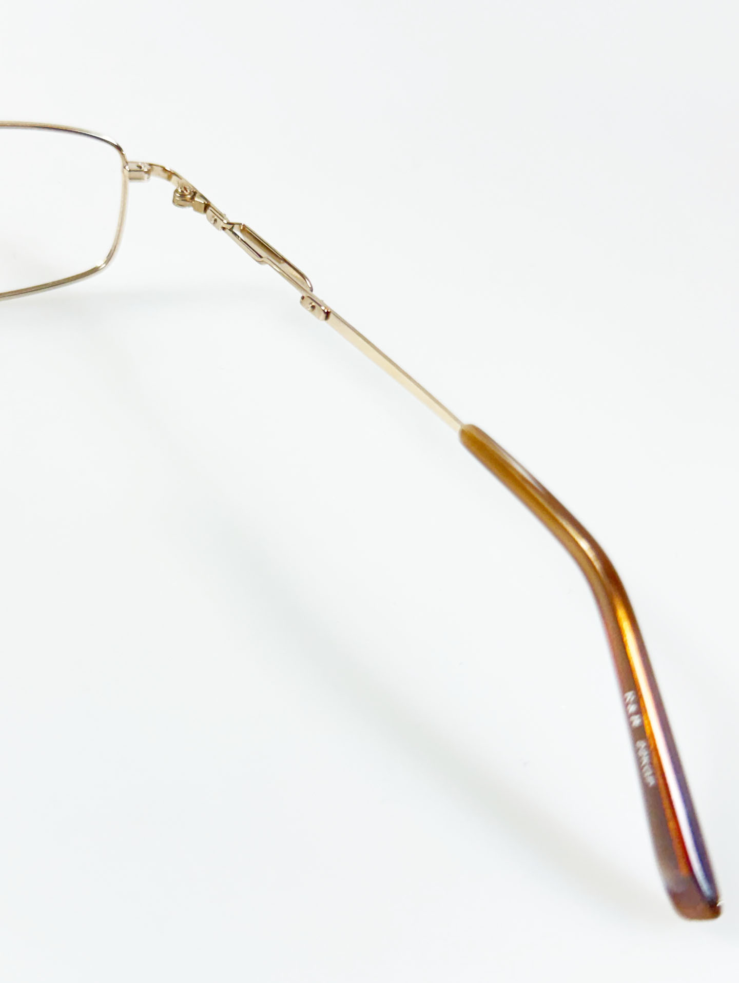 R&B Eyewear Gold Slim Square Metal Glasses