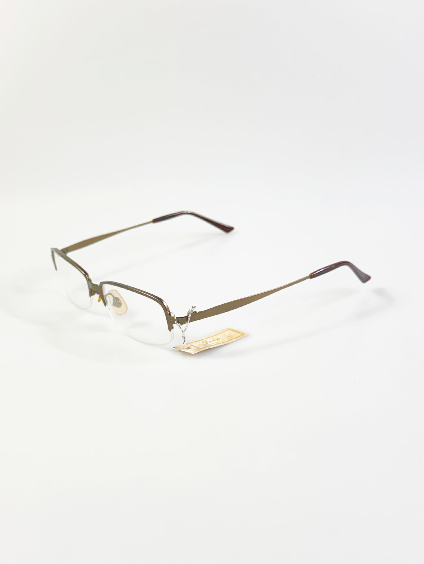 JEEP Bronze Half-Rim Square Metal Frame Glasses