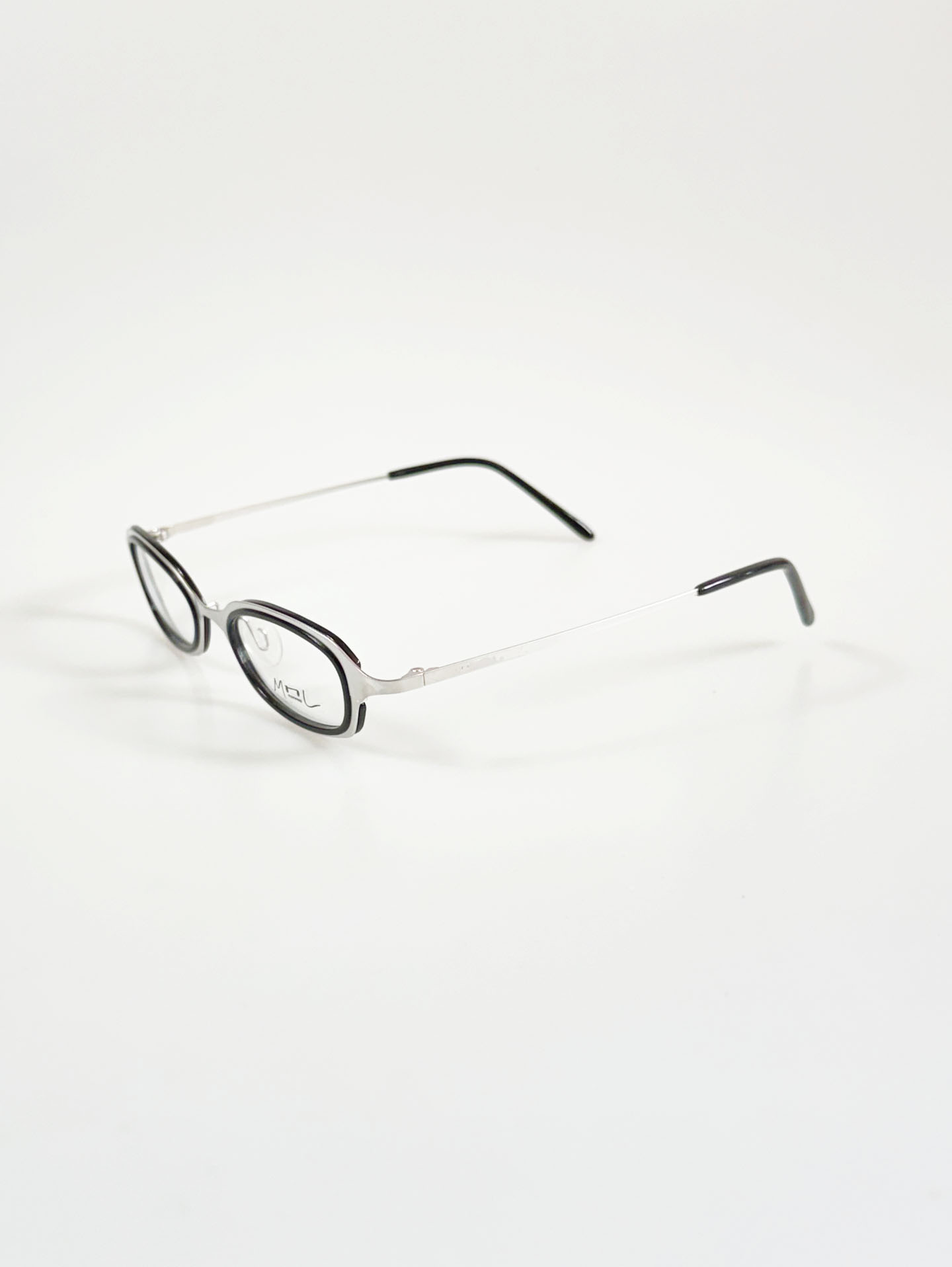 MOOL EYEWEAR Layered Silver Black Oval Metal Glasses