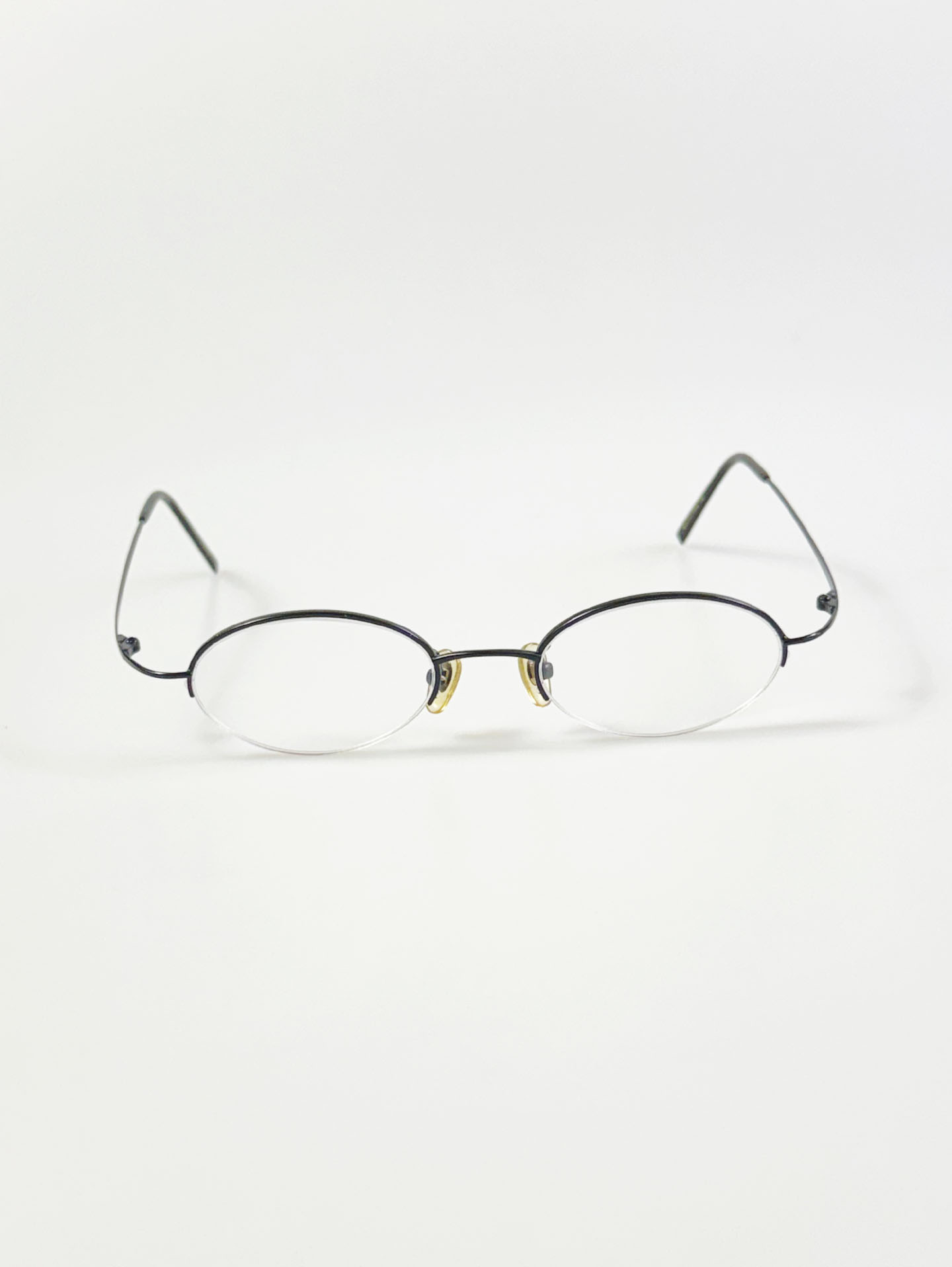 InToo Oval Black Half-Rim Oval Wire Metal Frame Glasses