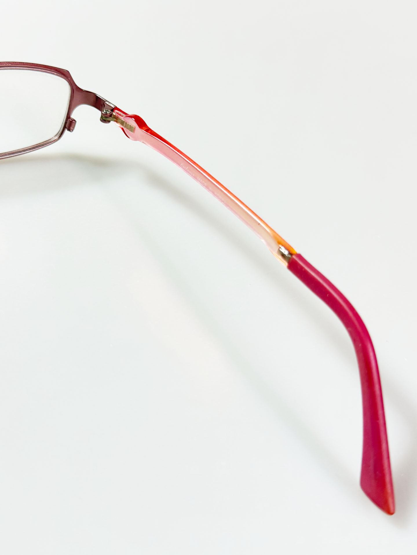 EPILOGUE Slim Square Pink Metal Frame Glasses