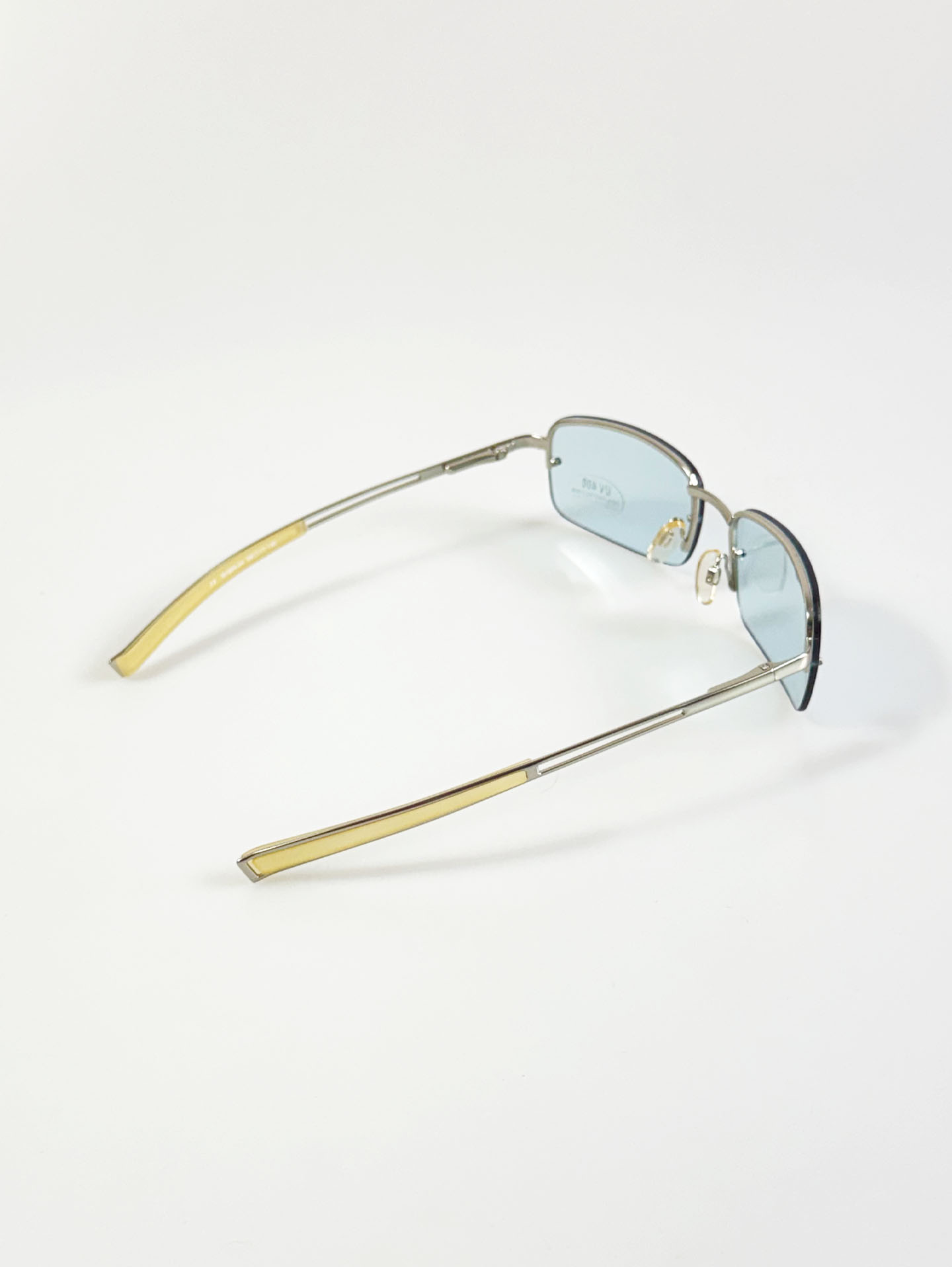 INKOGNITO Rimless Square Metal Blue Tint Sunglasses