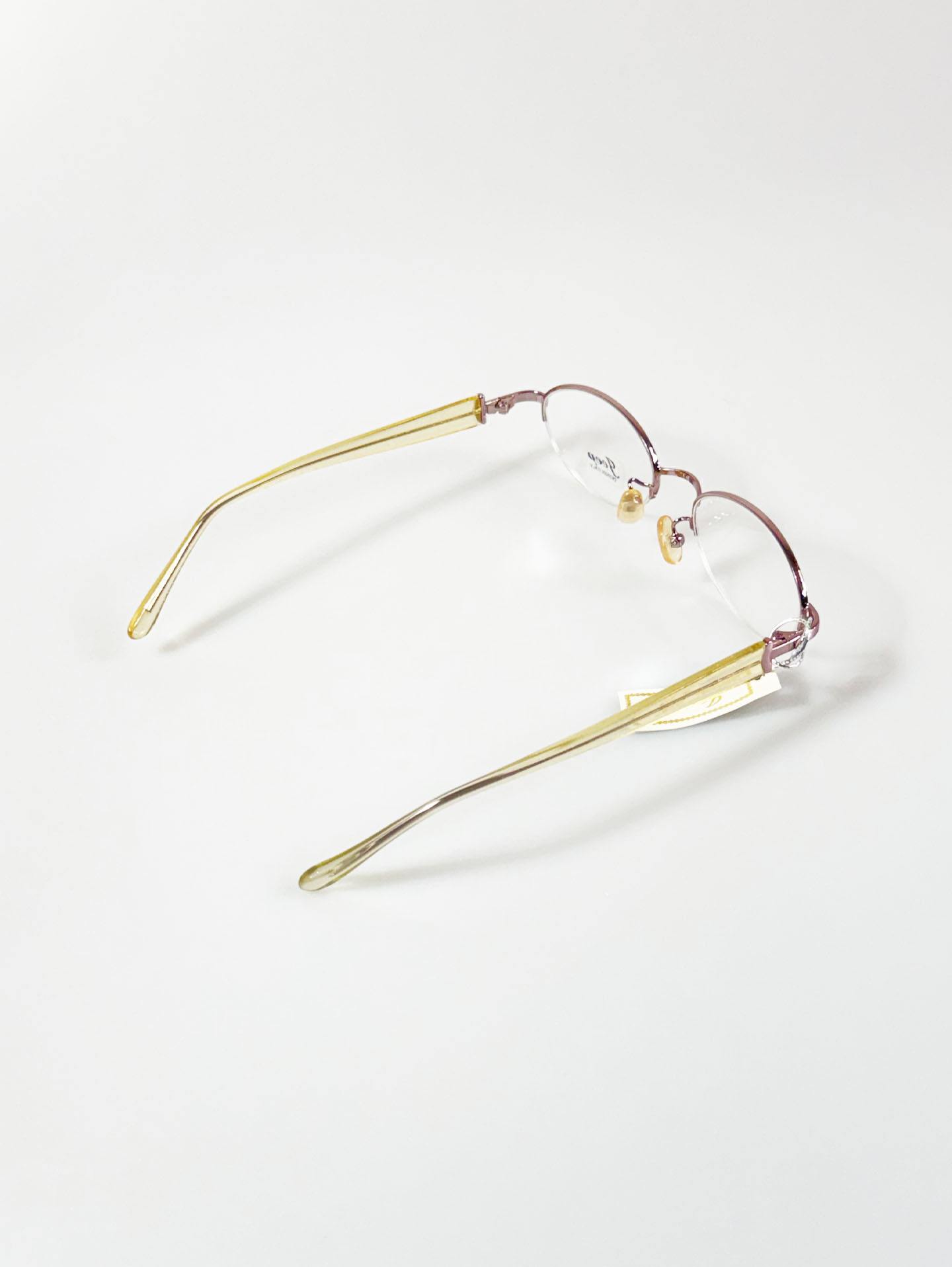 JEEP Pink Gold Half-Rim Oval Metal Frame Glasses