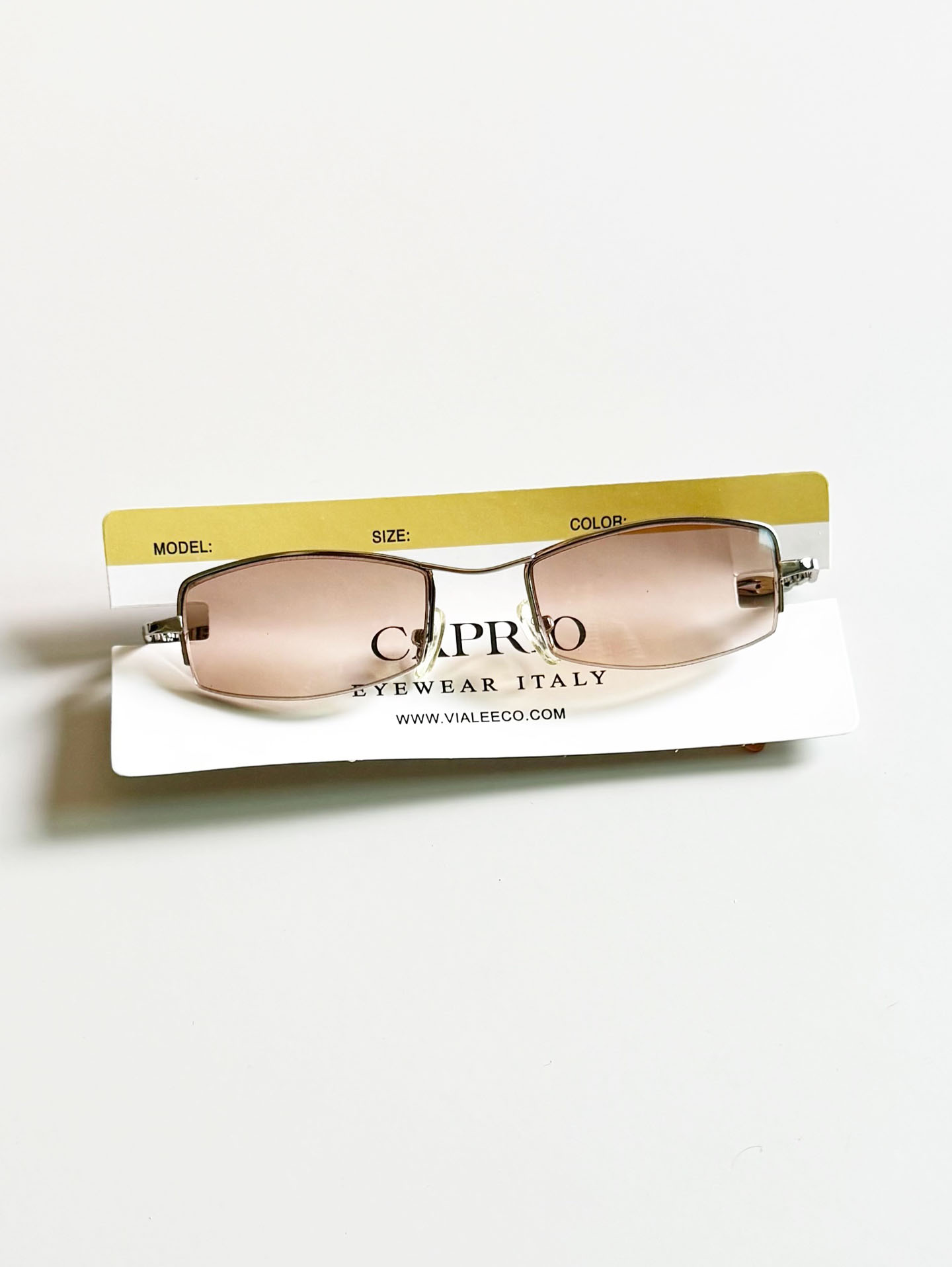 CAPRIO Semi-Rimless Square Metal Tint Sunglasses