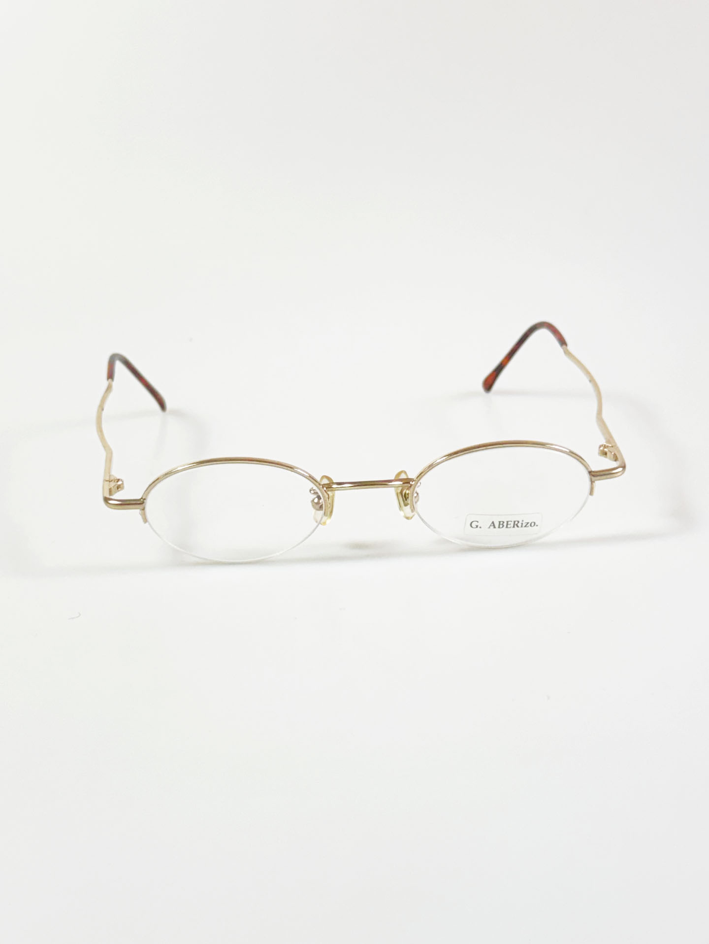 G. ABERizo Half-Rim Oval Gold Metal Frame Glasses
