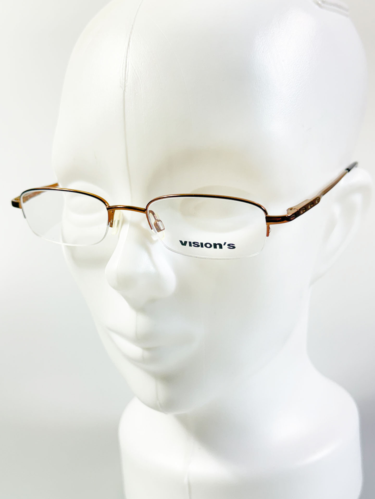 Vision’s Bronze Brown Half Rim Square Metal Glasses