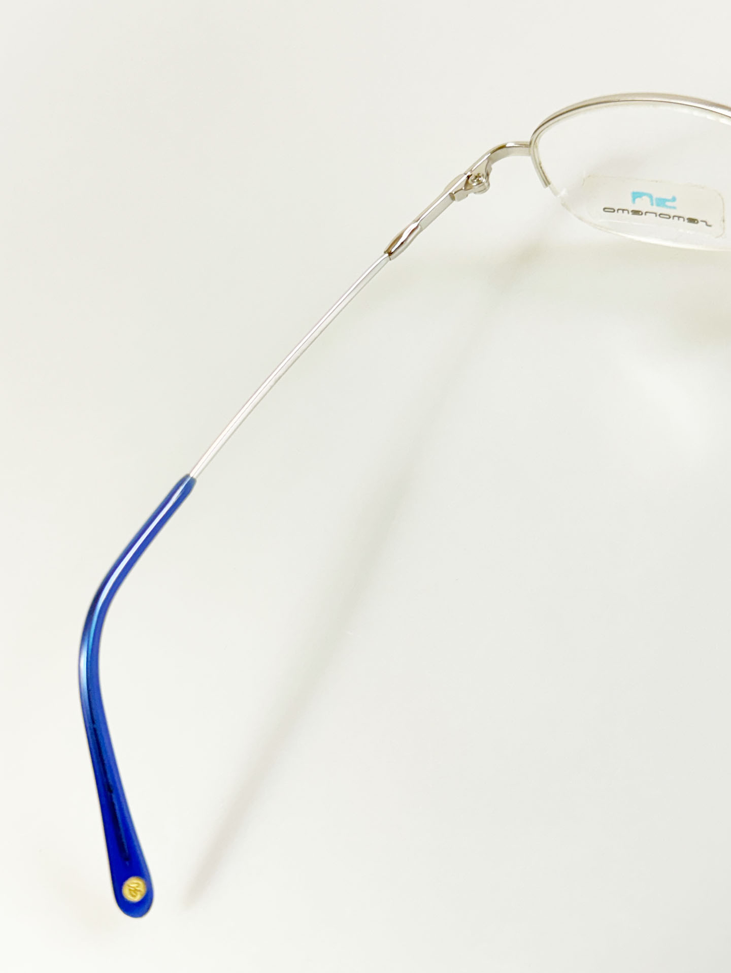 SEMONEMO Silver Titanium Half-Rim Oval Glasses