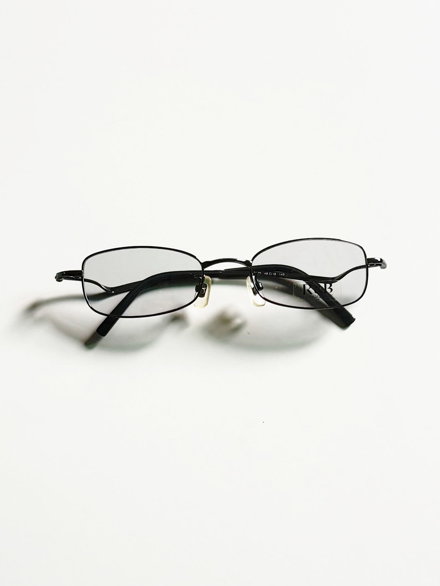 R&B Eyewear Gunmetal Slim Square Frame Glasses