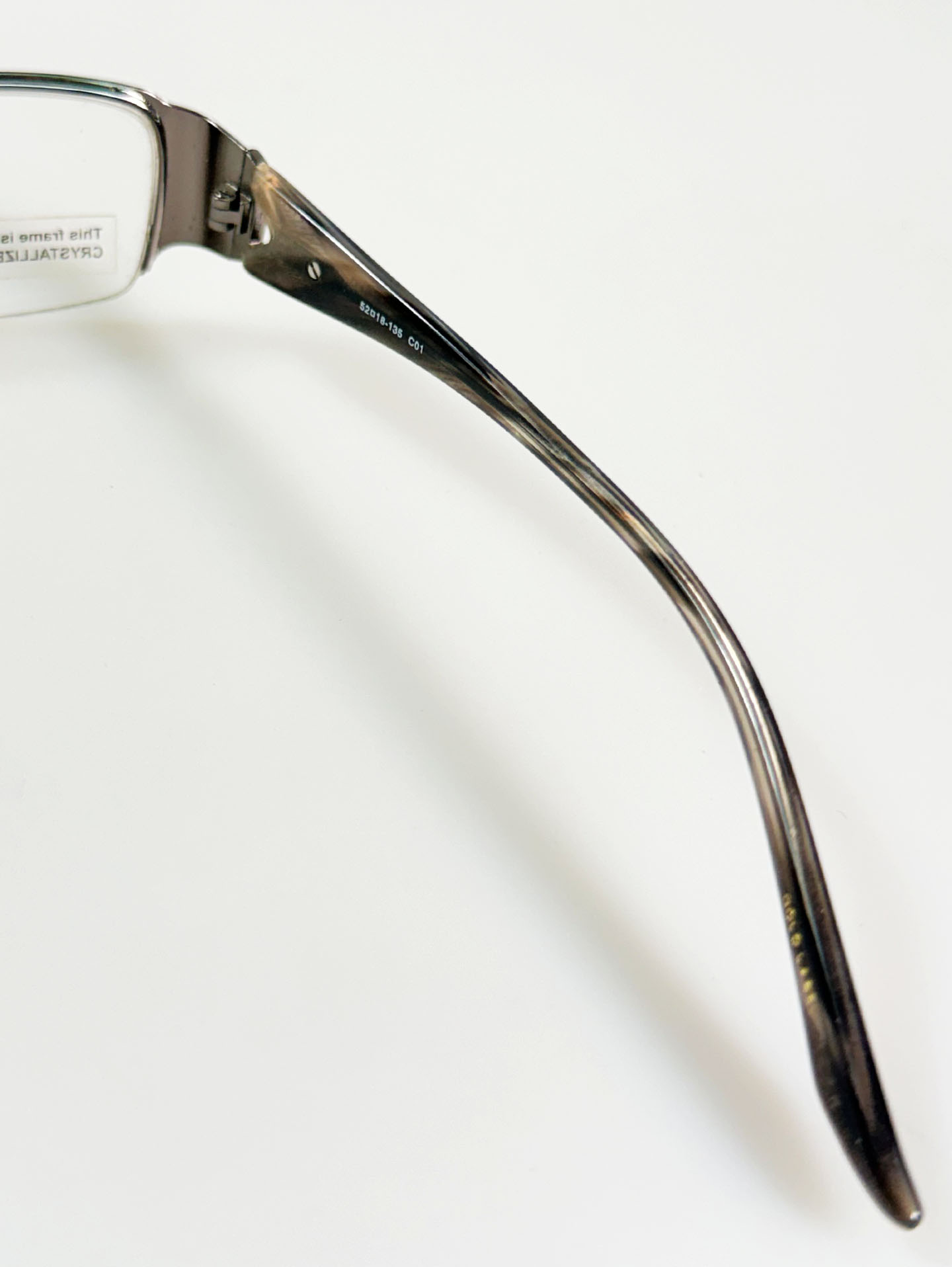 CELINE DION Slim Square Semi-Rimless Metal Glasses