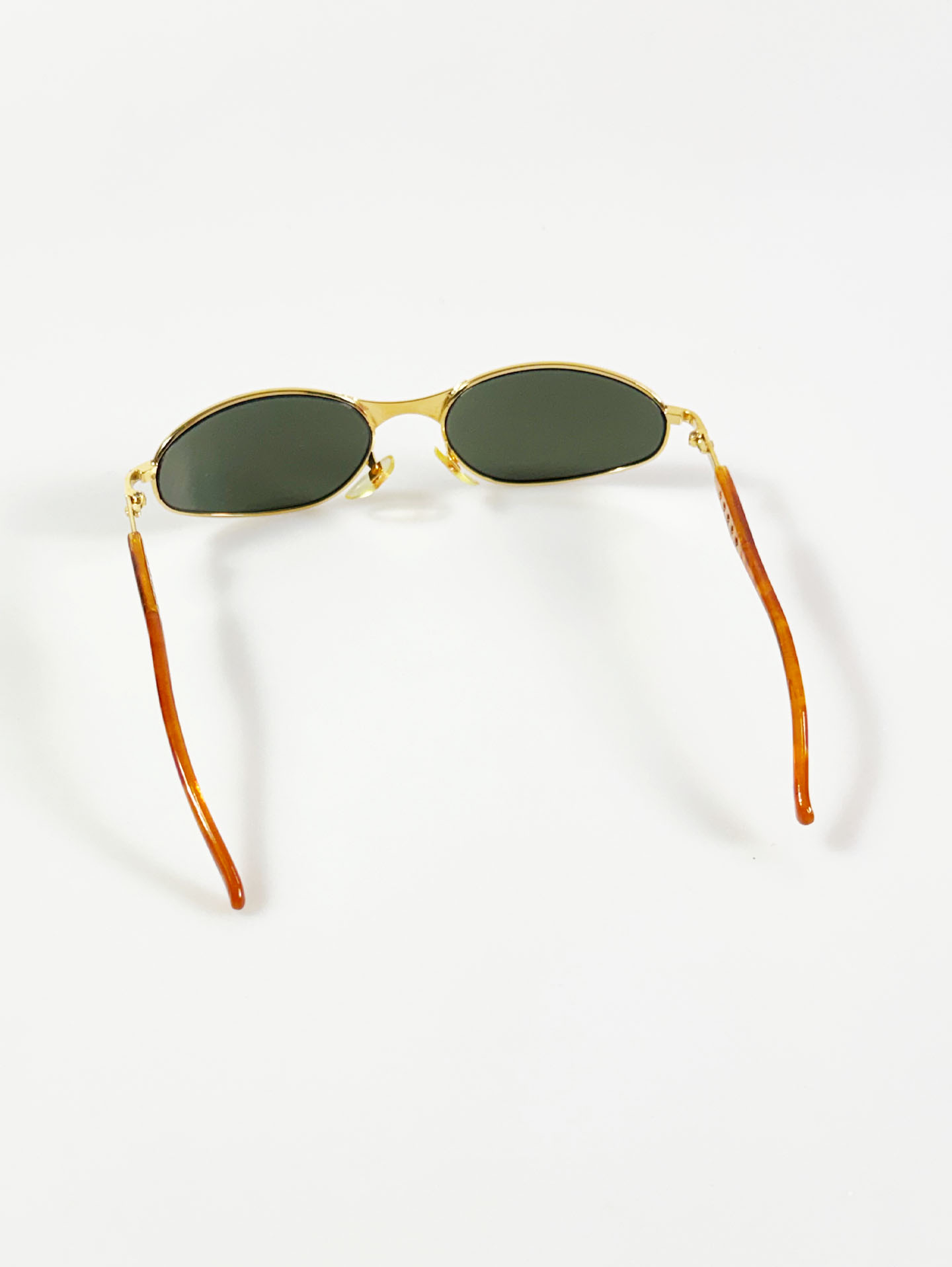 Gold Slim Oval Metal Frame Sunglasses