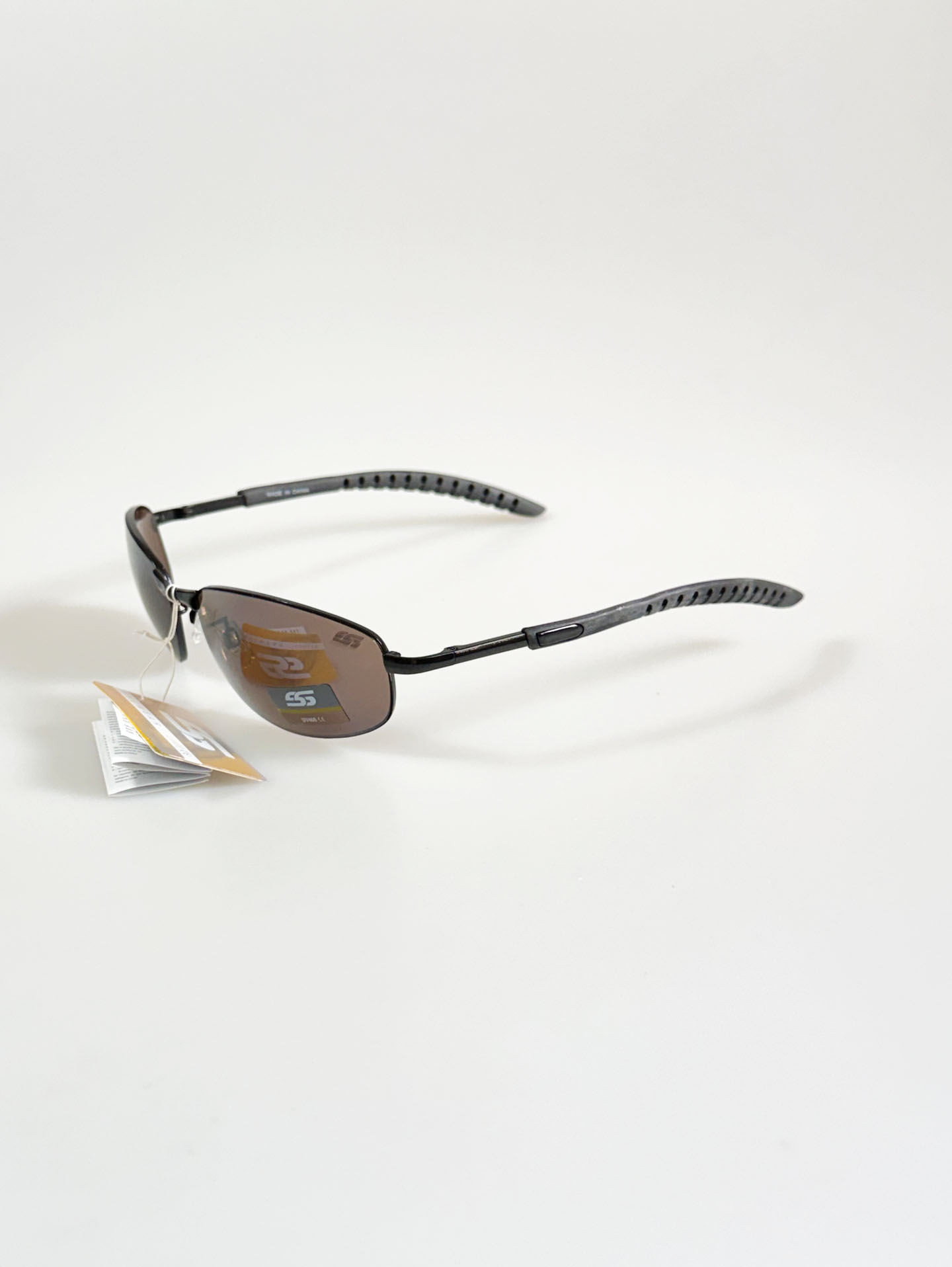 SS EYEWEAR Black Slim Square Metal Tint Sunglasses