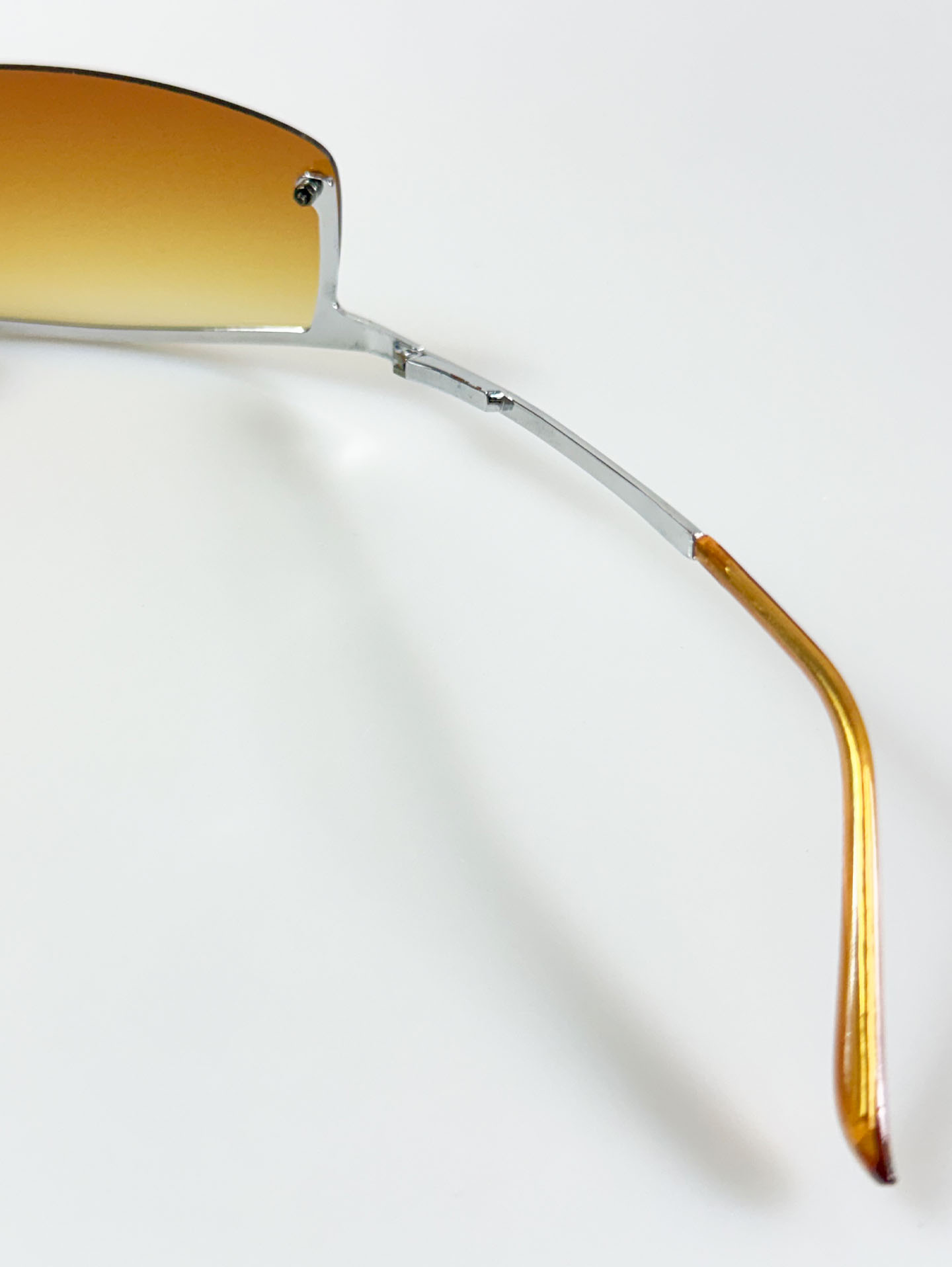 Rimless Shield Square Metal Tint Sunglasses