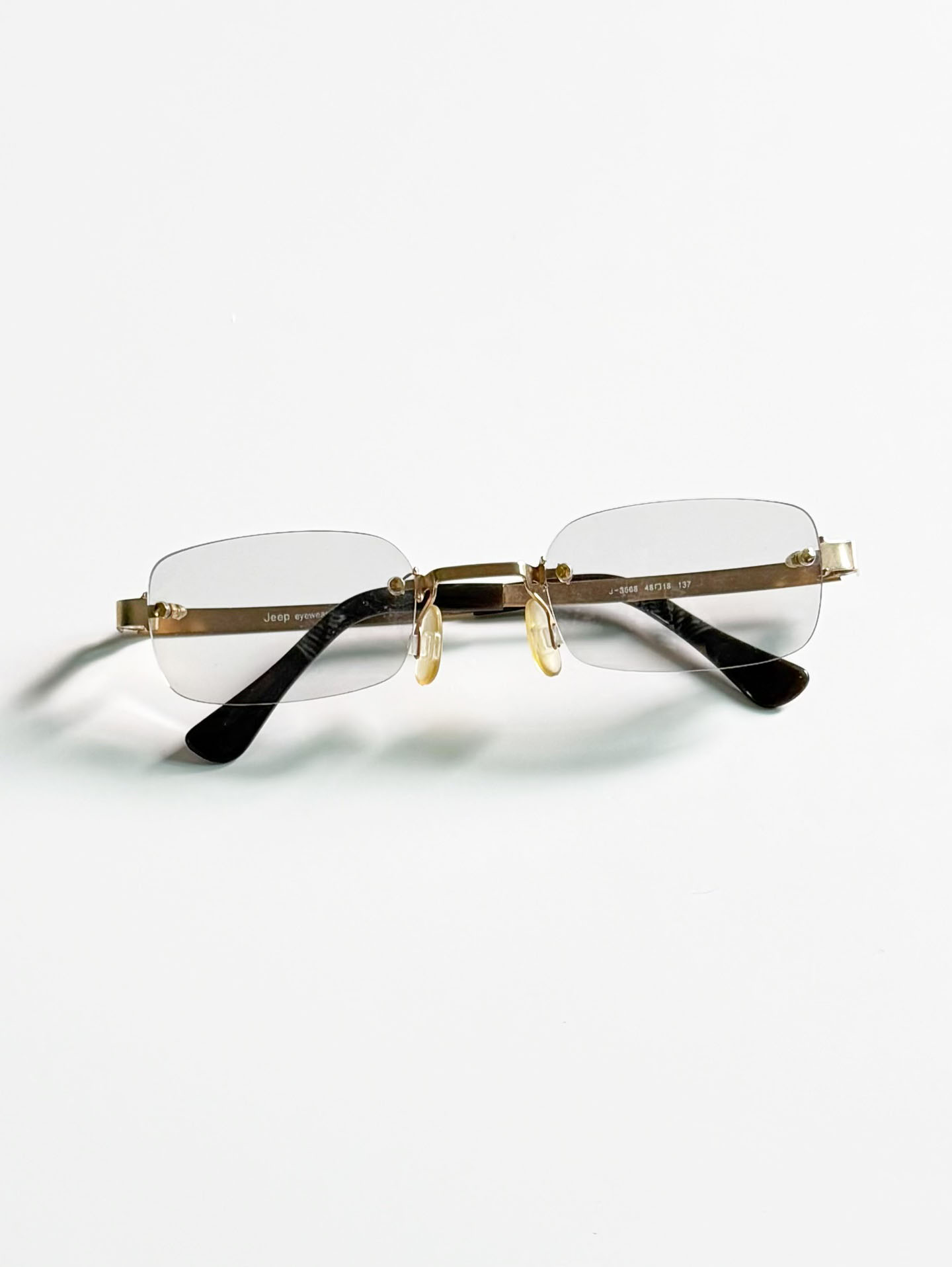 JEEP Gold Rimless Square Metal Glasses
