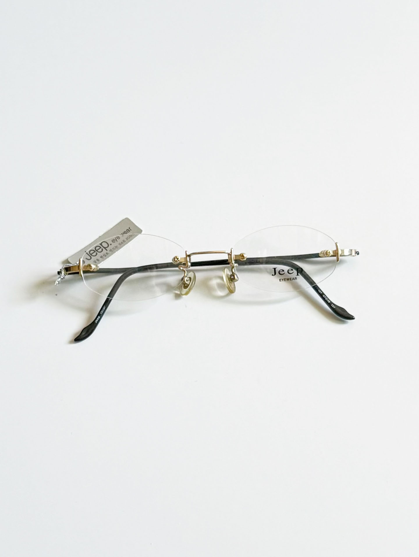 JEEP Gold Rimless Oval Metal Glasses