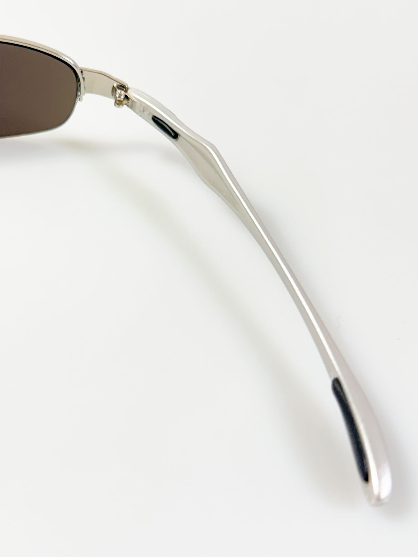 Silver Semi-Rimless Square Metal Mirrored Sunglasses