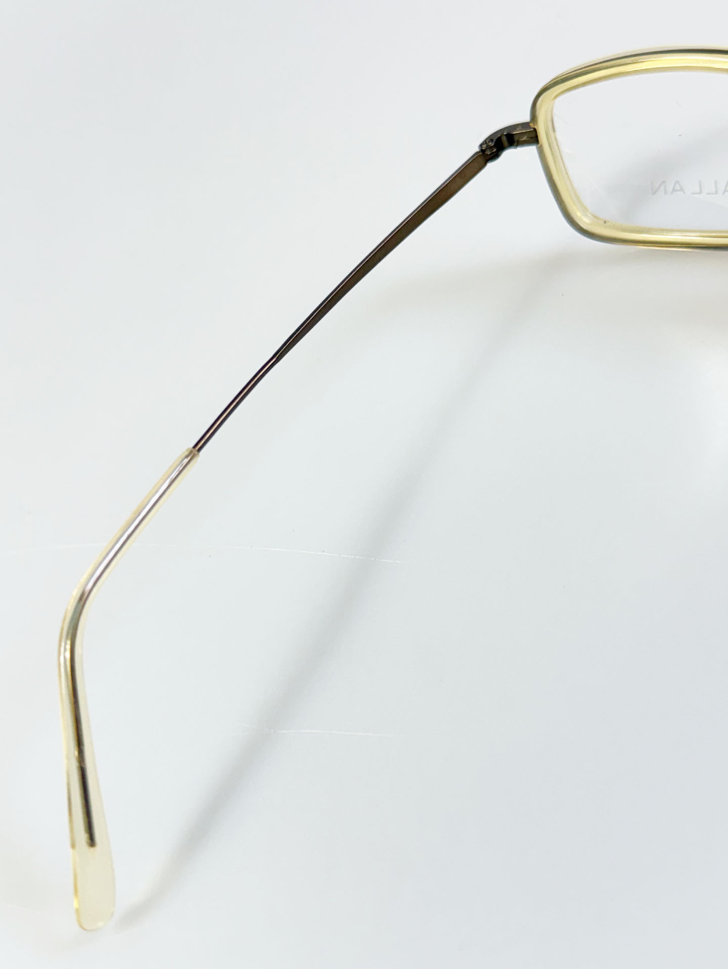 GALLAN Brown Titanium Square Combination Frame Glasses