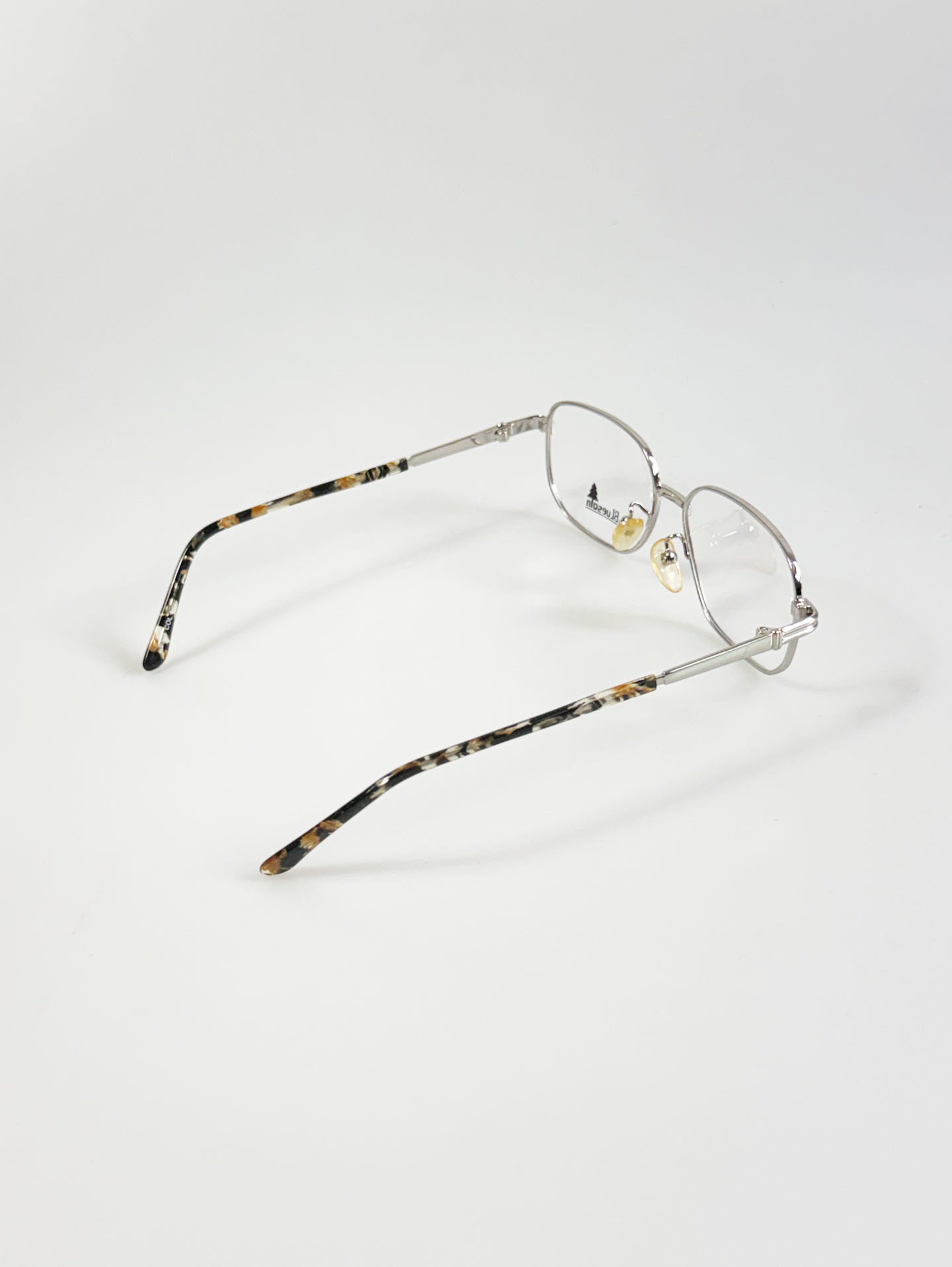 90's BLUESAIN Silver Slim Square Metal Glasses