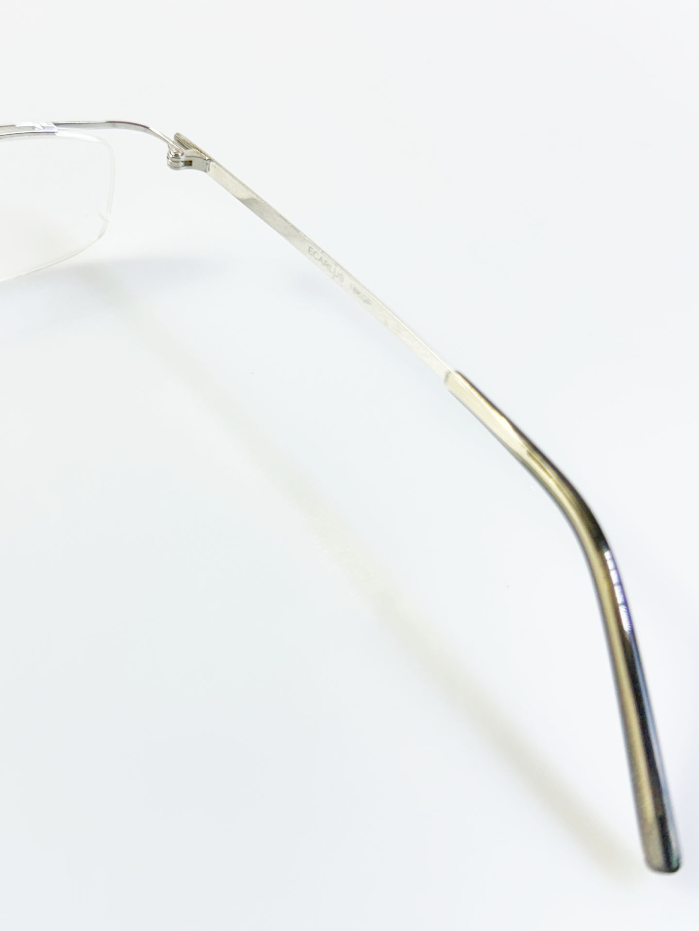 ECARLUS Silver Half-Rim Metal Square Glasses