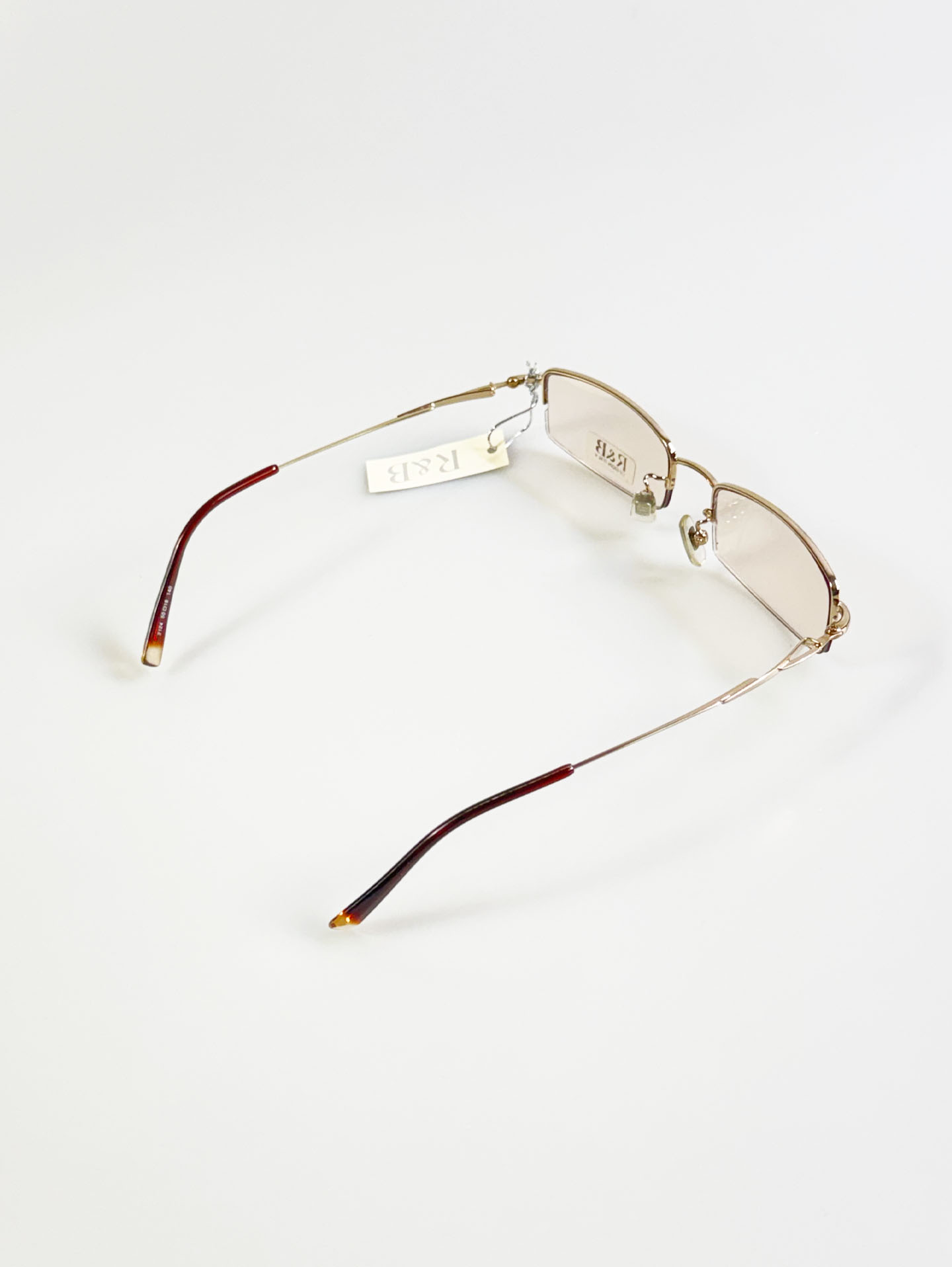 R&B Eyewear Gold Half-Rim Square Metal Tinted Glasses