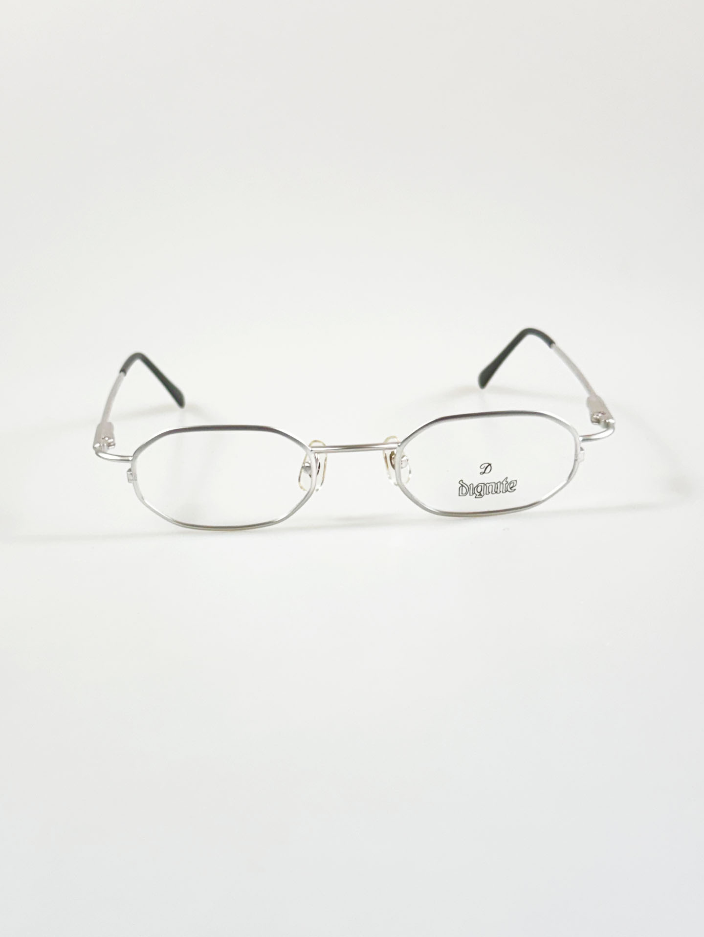 DIGNITE Silver Slim Oval Metal Glasses