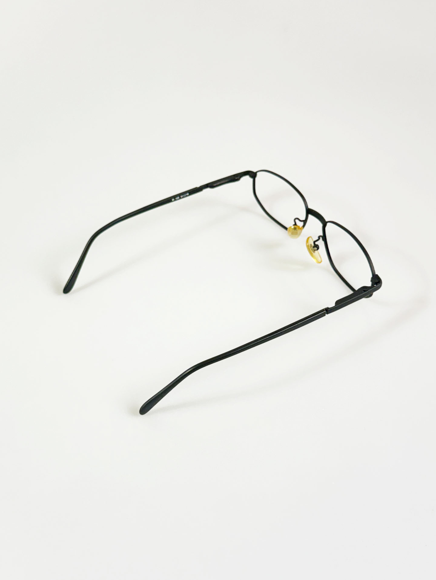 Meridian Matt Black Slim Square Metal Glasses