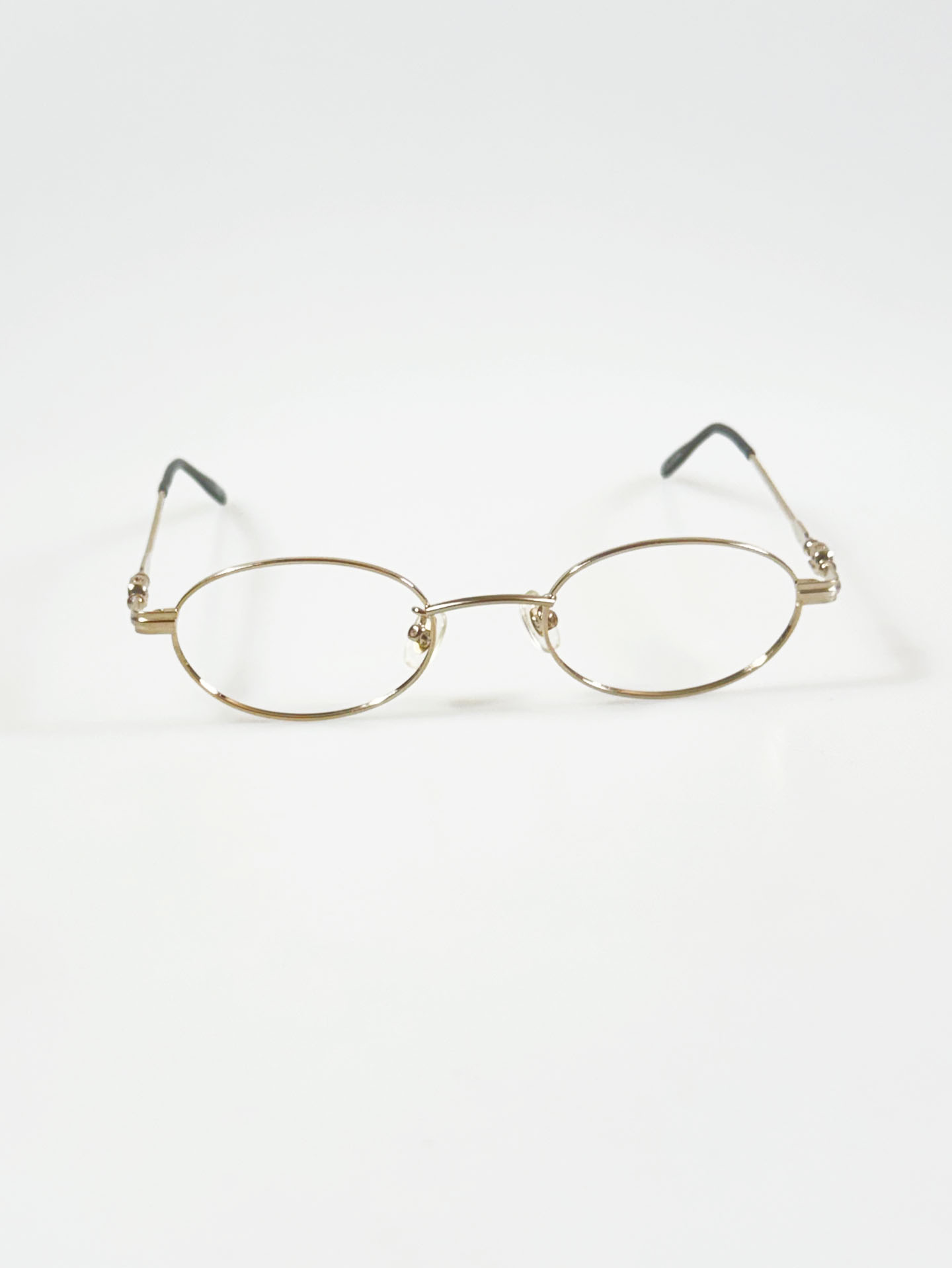 90's P.S.C. FASHION Gold Slim Oval Metal Frame Glasses