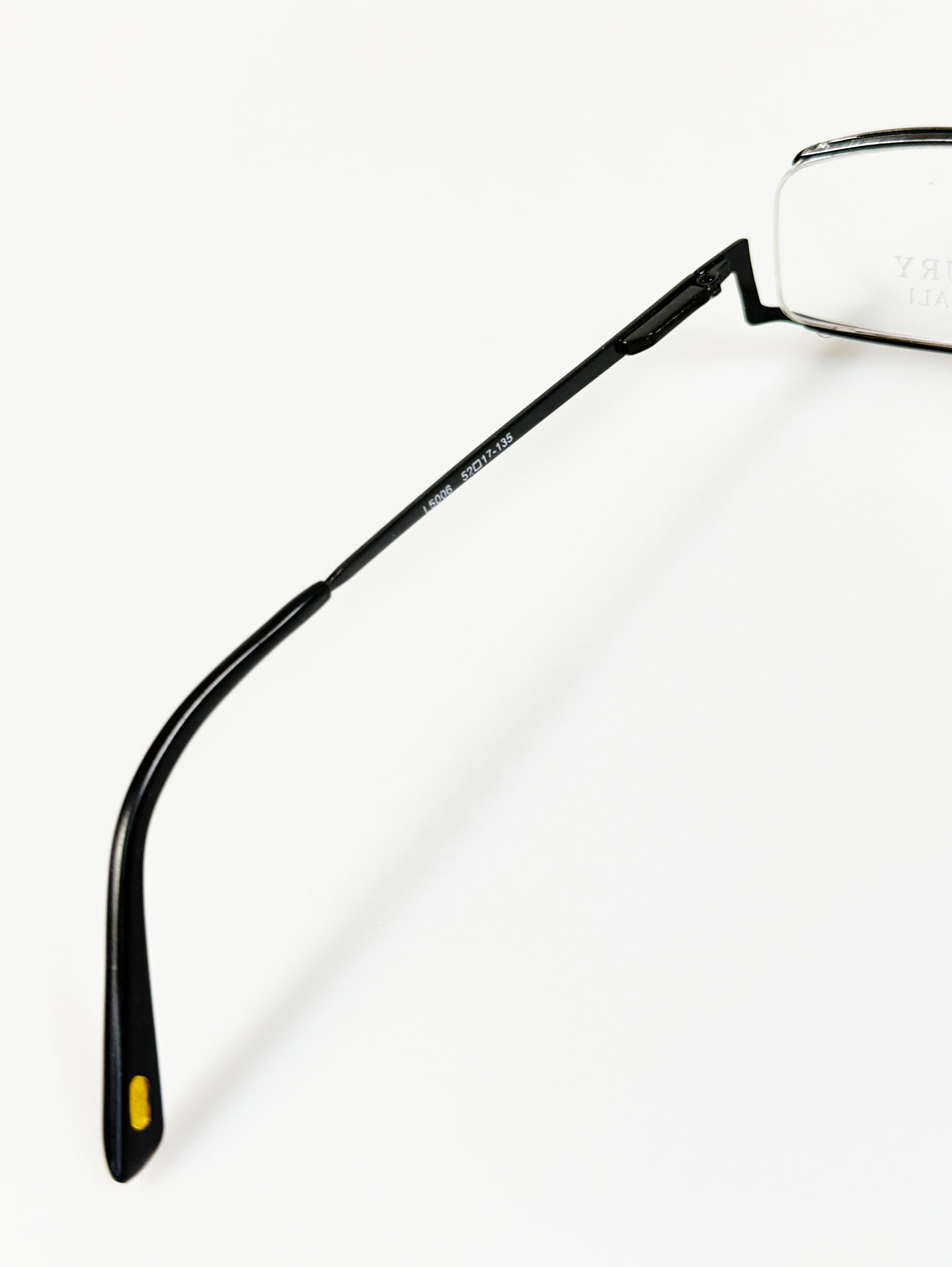 Luxury Occhiali Under-Rim Square Black Metal Frame Glasses