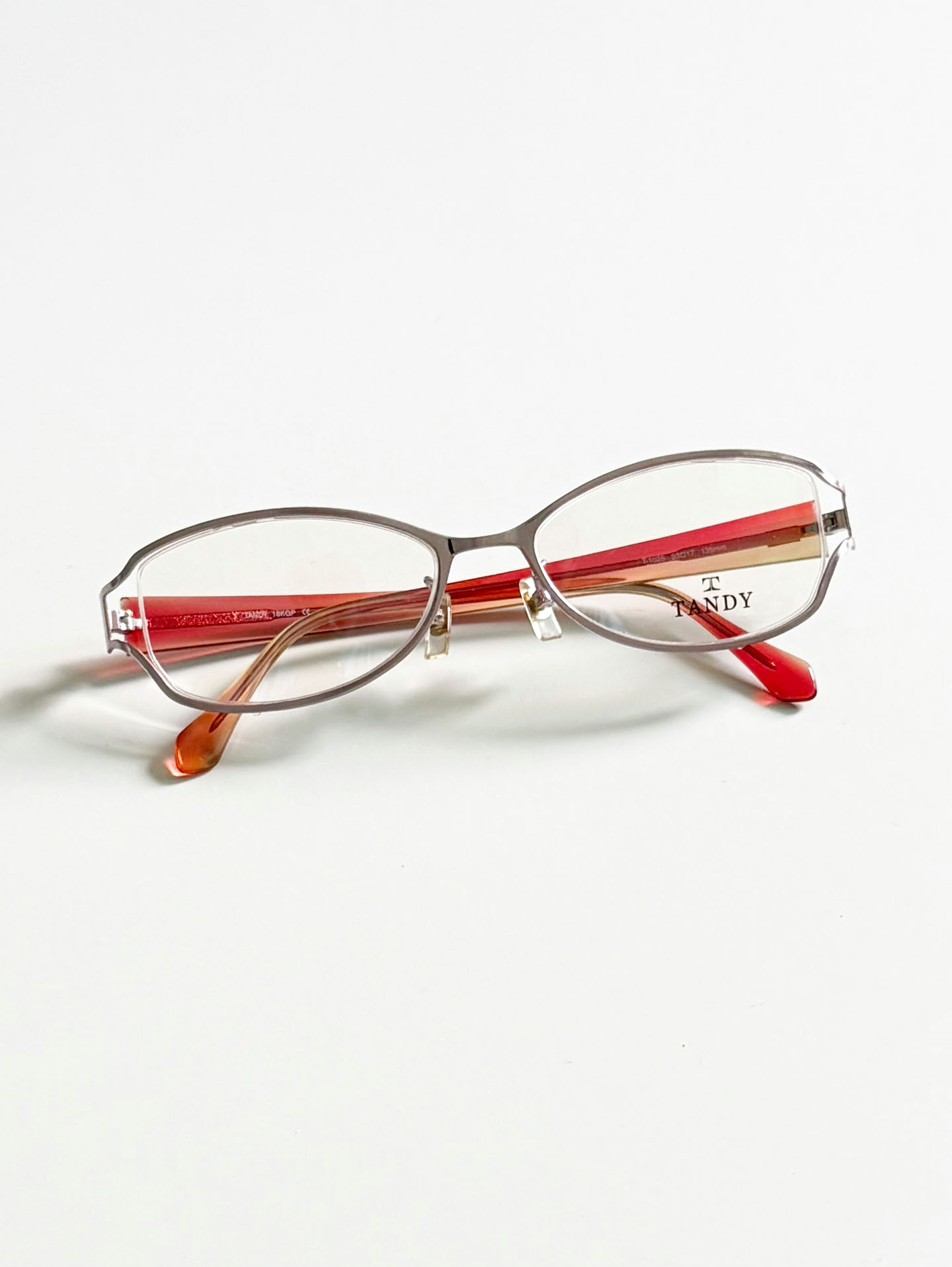 TANDY Pink Slim Oval Metal Frame Glasses