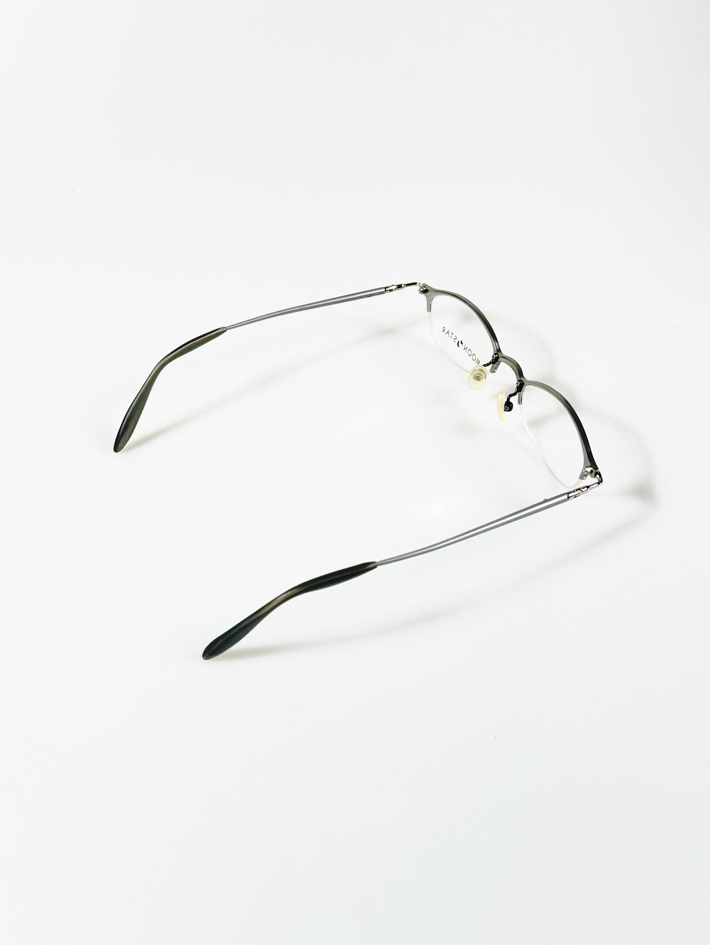 Moon Star Silver Slim Oval Semi-Rimless Metal Frame Glasses