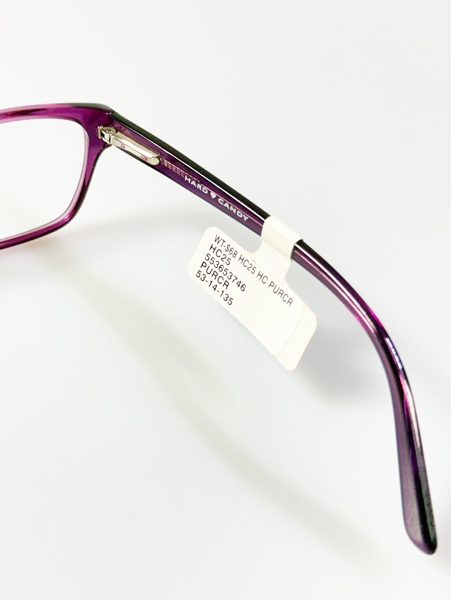 HARD CANDY Purple Clear Acetate Square Frame Glasses