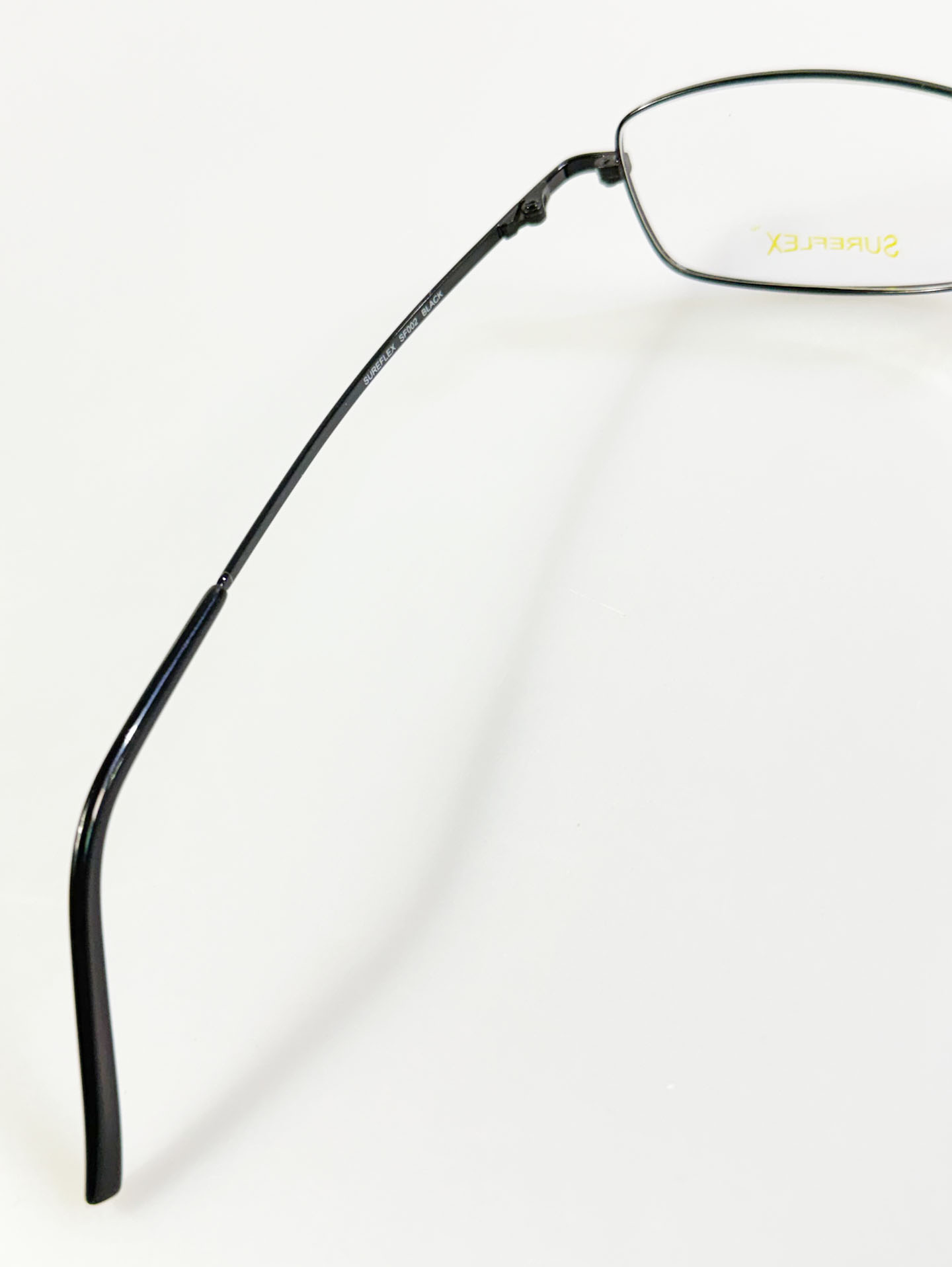 90's SUREFLEX Black Slim Square Metal Glasses