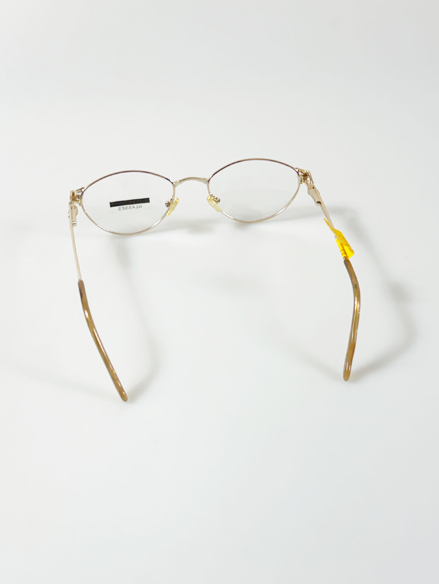 90's BRIEEE Gold Slim Oval Metal Frame Glasses