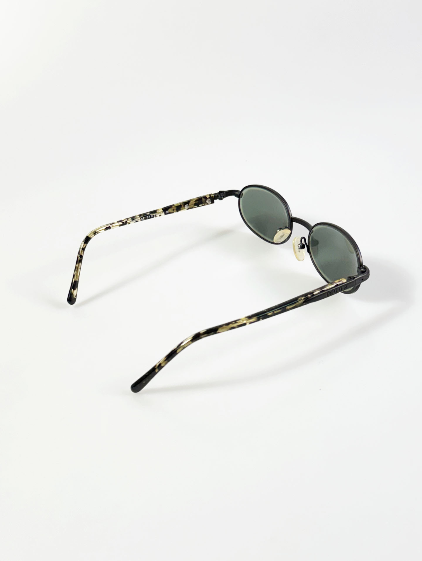 90's XOOR Black Slim Oval Metal Sunglasses