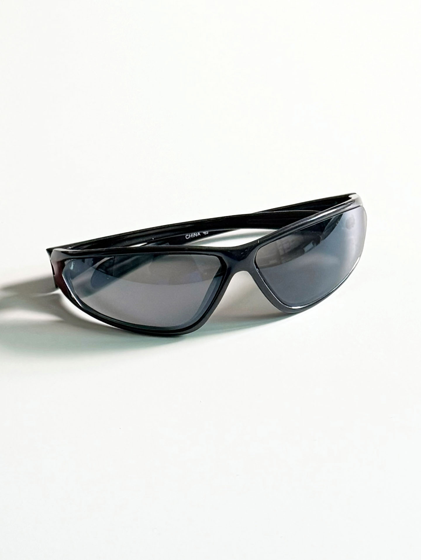 Black Wraparound Sport Frame Sunglasses