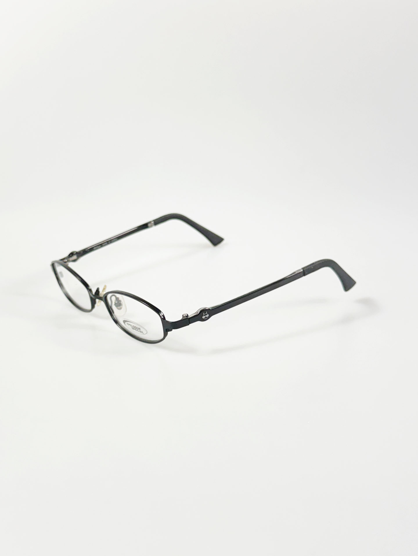 EPILOGUE Black Slim Oval Metal Glasses