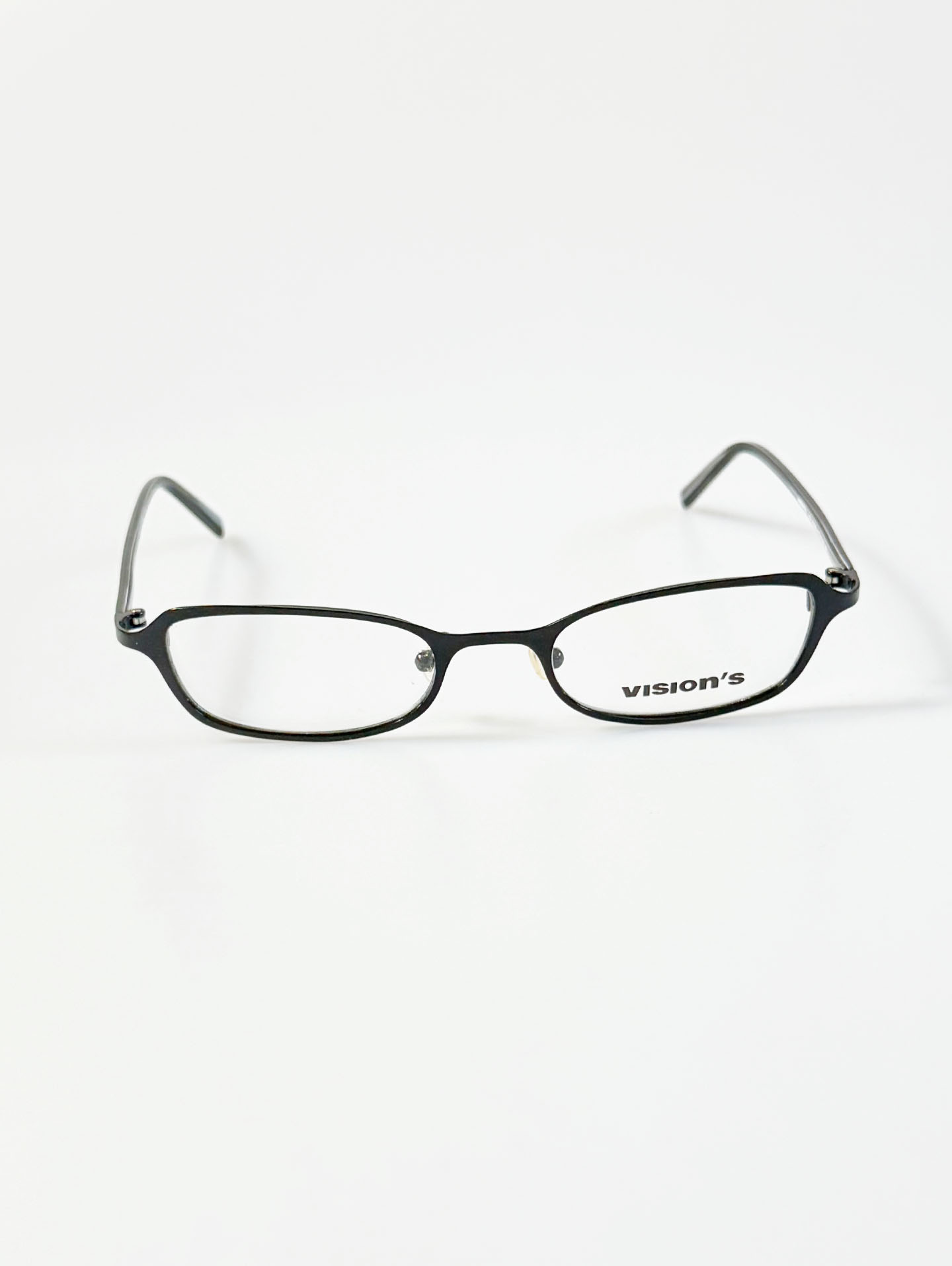 90's VISION'S Black Slim Square Metal Glasses
