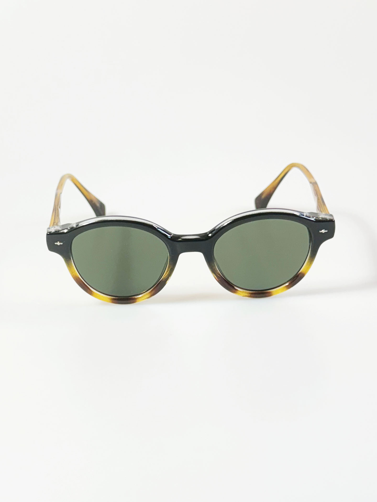 Classic Round Two-Tone Tortoiseshell Frame Sunglasses