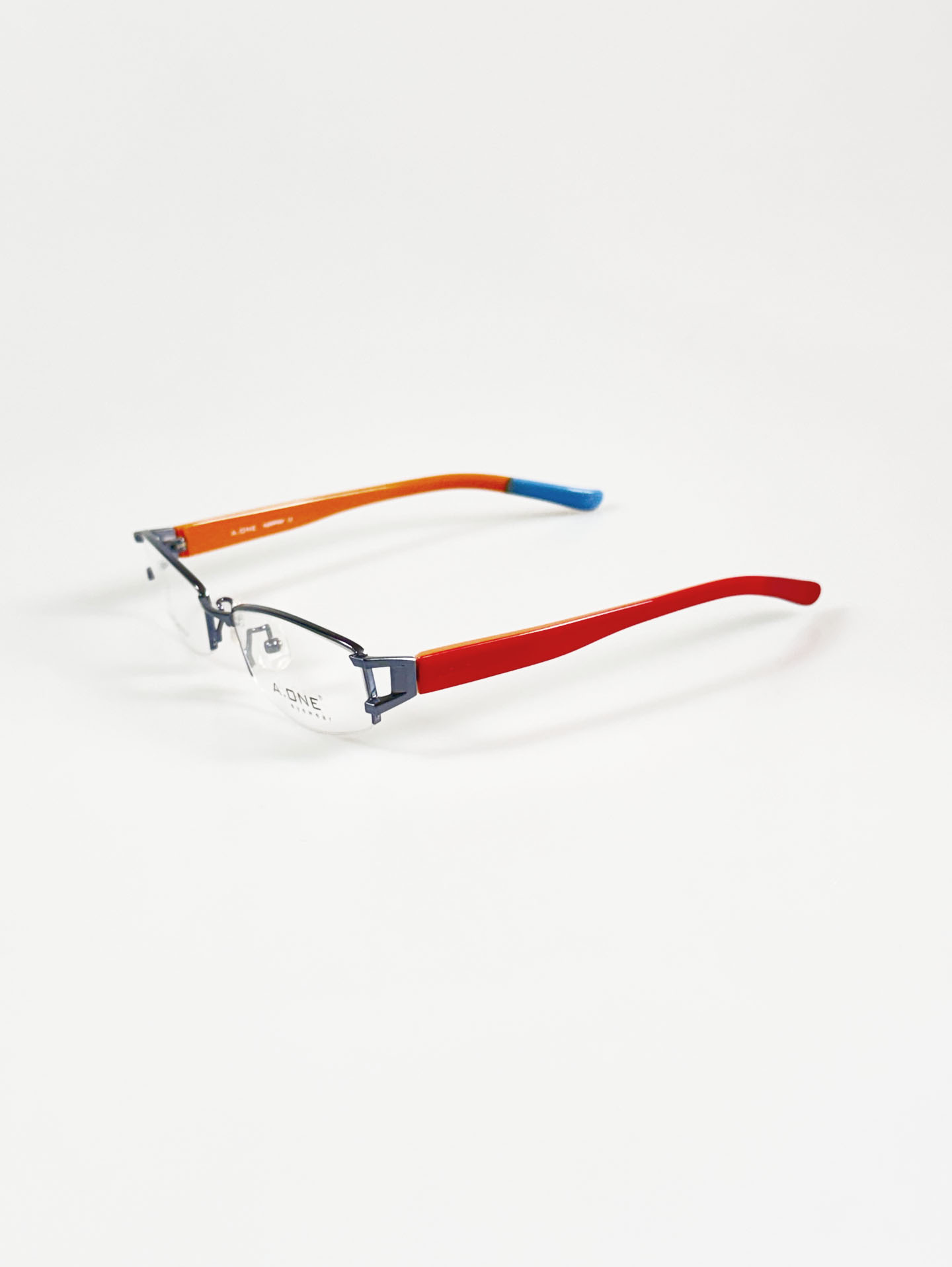 A.ONE Eyewear Half-Rim Square Metal Frame Glasses