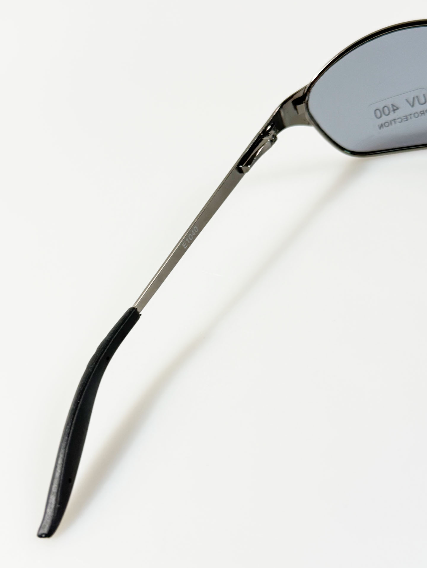 Gunmetal Wraparound Slim Square Sunglasses