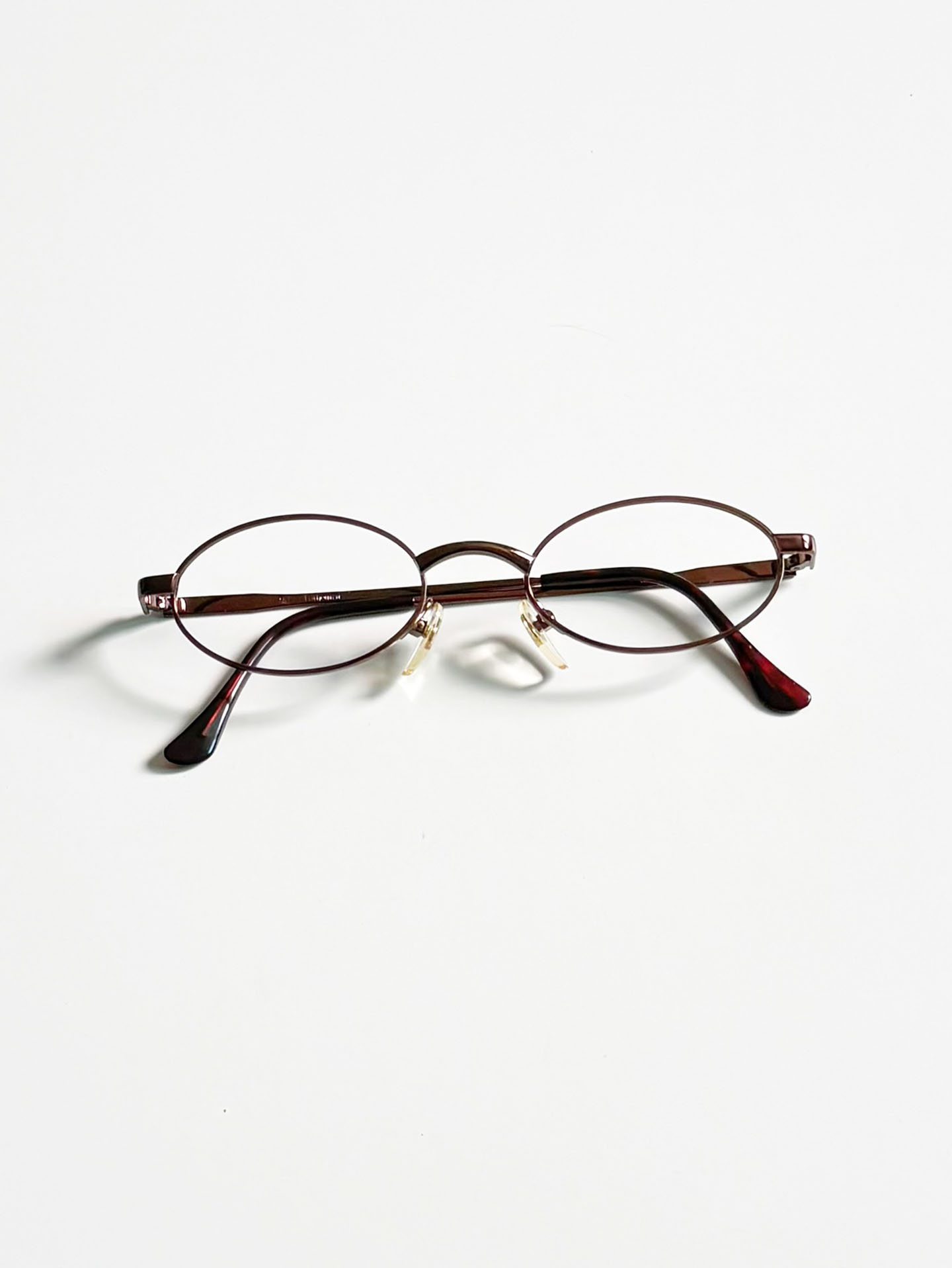 90’s BARHOMAN Brown Metal Oval Frame Glasses