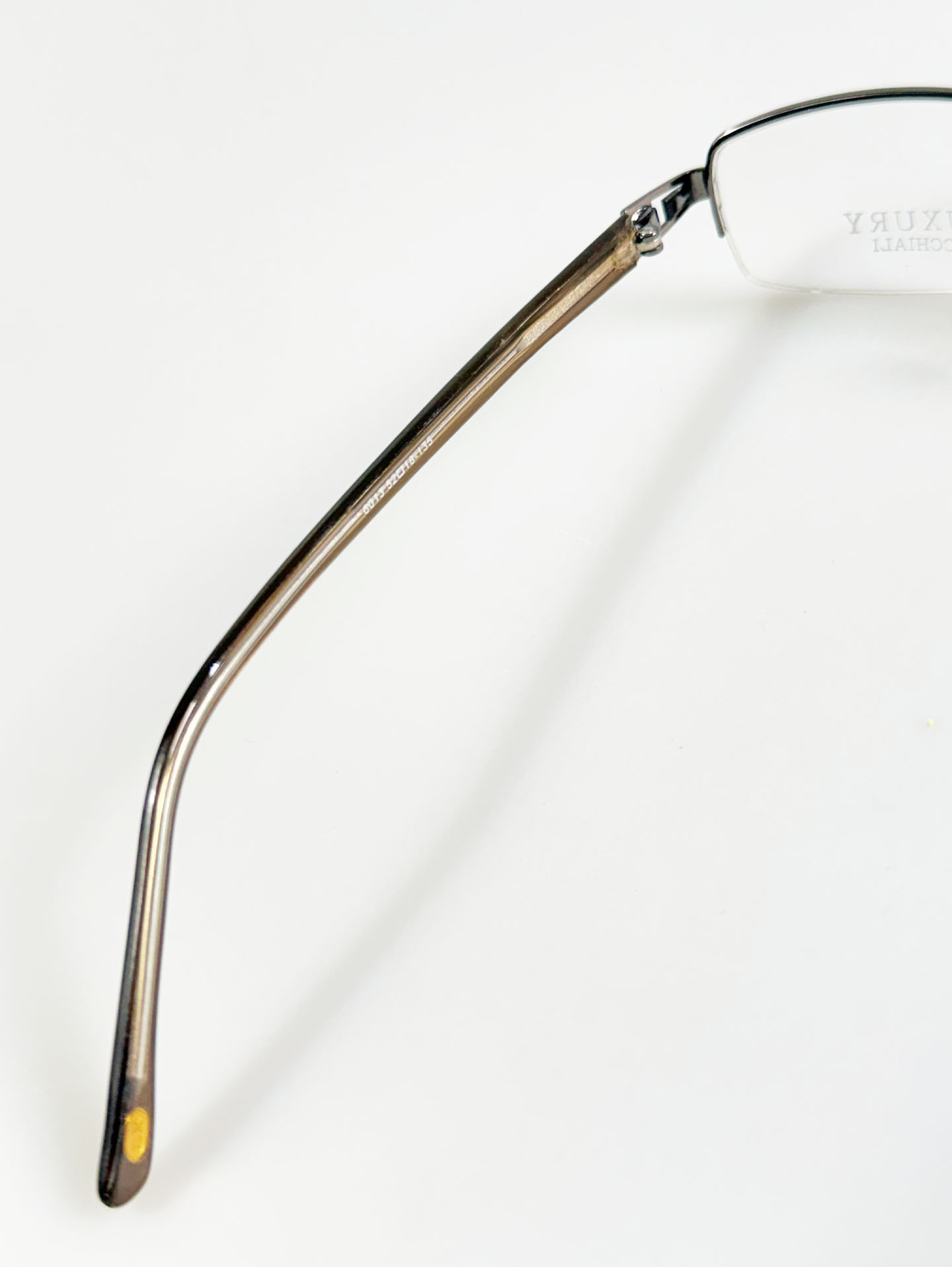 LUXURY EYEWEAR Half-Rim Square Metal Glasses