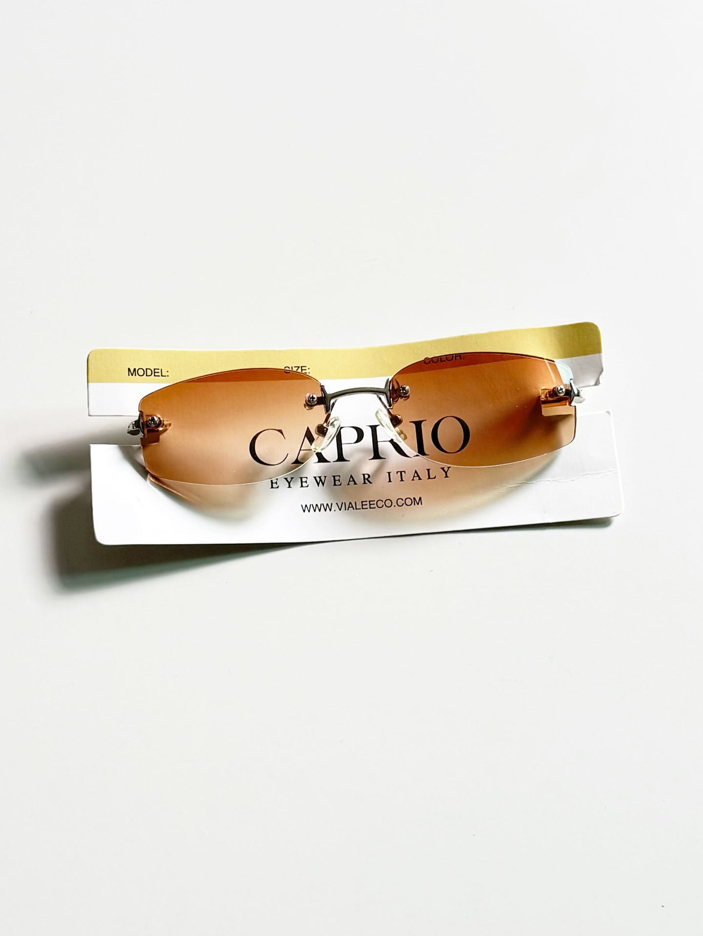 CAPRIO Rimless Square Metal Tint Sunglasses