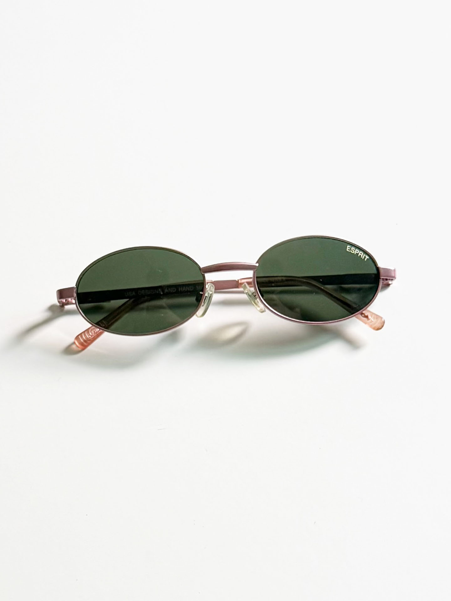 90's ESPRIT Pink Slim Oval Metal Sunglasses