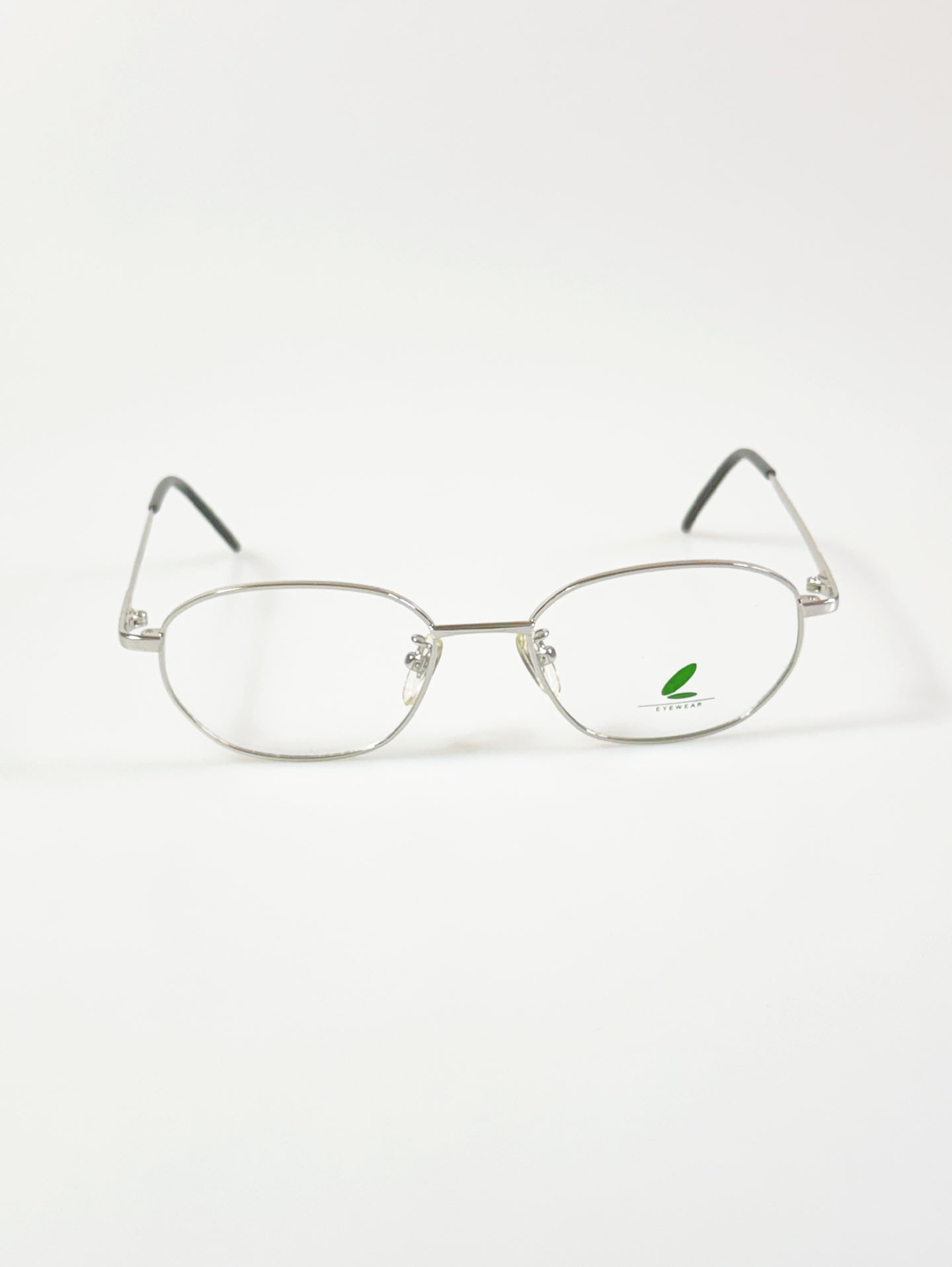 90's DJP Slim Oval Silver Metal Frame Glasses