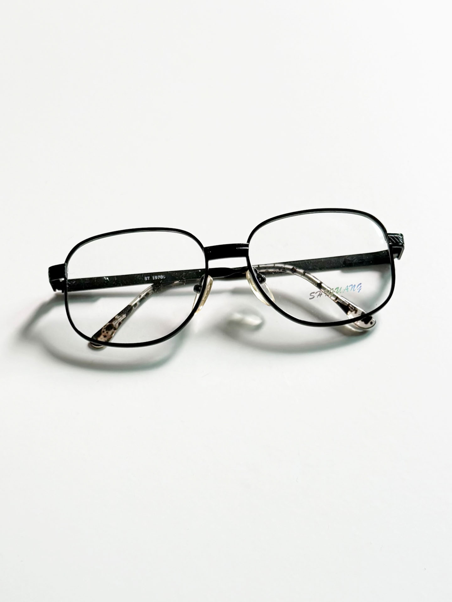 90's Black Oversized Square Metal Glasses